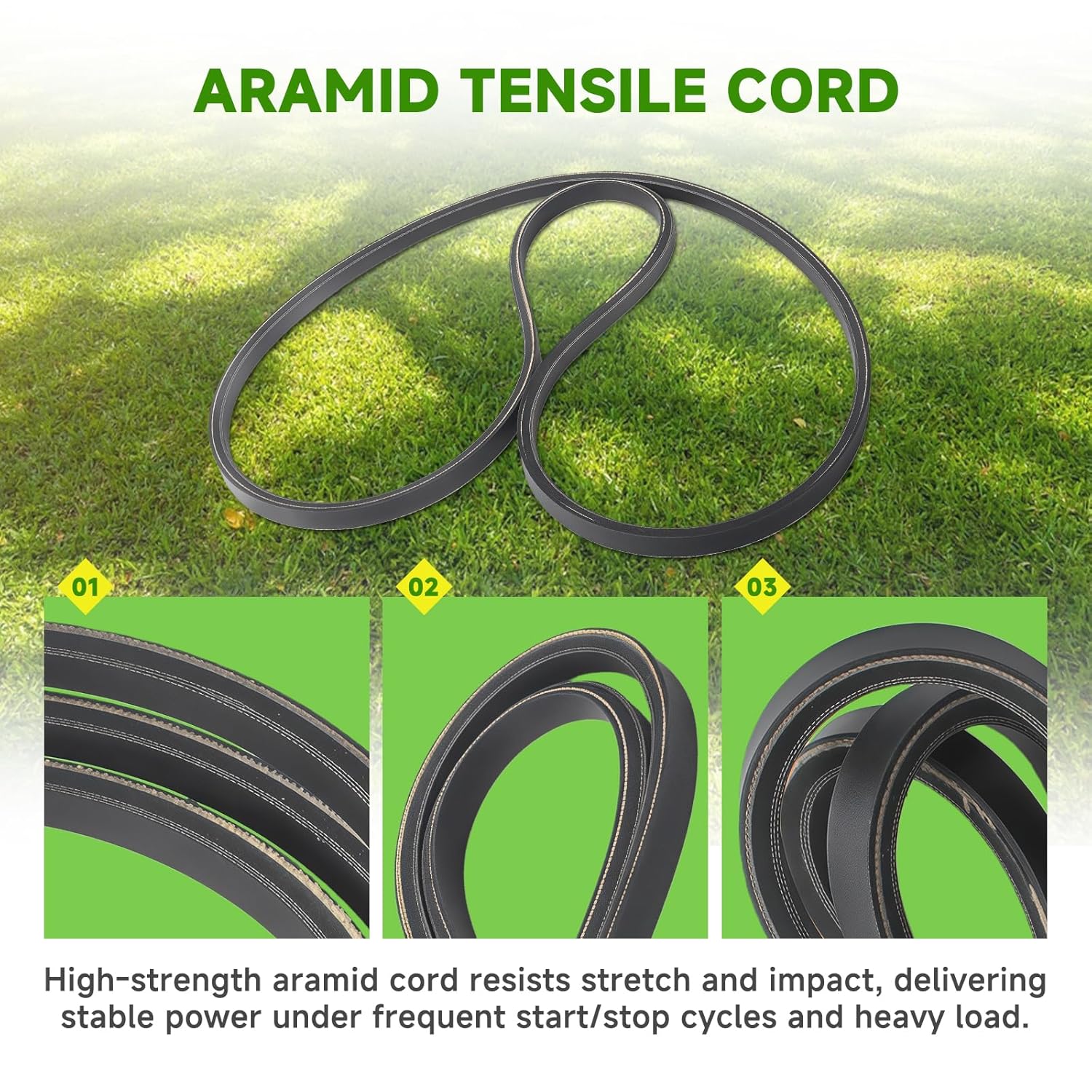 for 510201401 Pump Drive Belt 1/2" x 64.75" REL Aramid Compatible with Husqvarna IZ/IZC Zero-Turn, Dixon Kodiak ZTR, Yazoo/Kees ZMBI/ZMKH/ZMKW Replaces 539106887, B1510201401, 4LK647