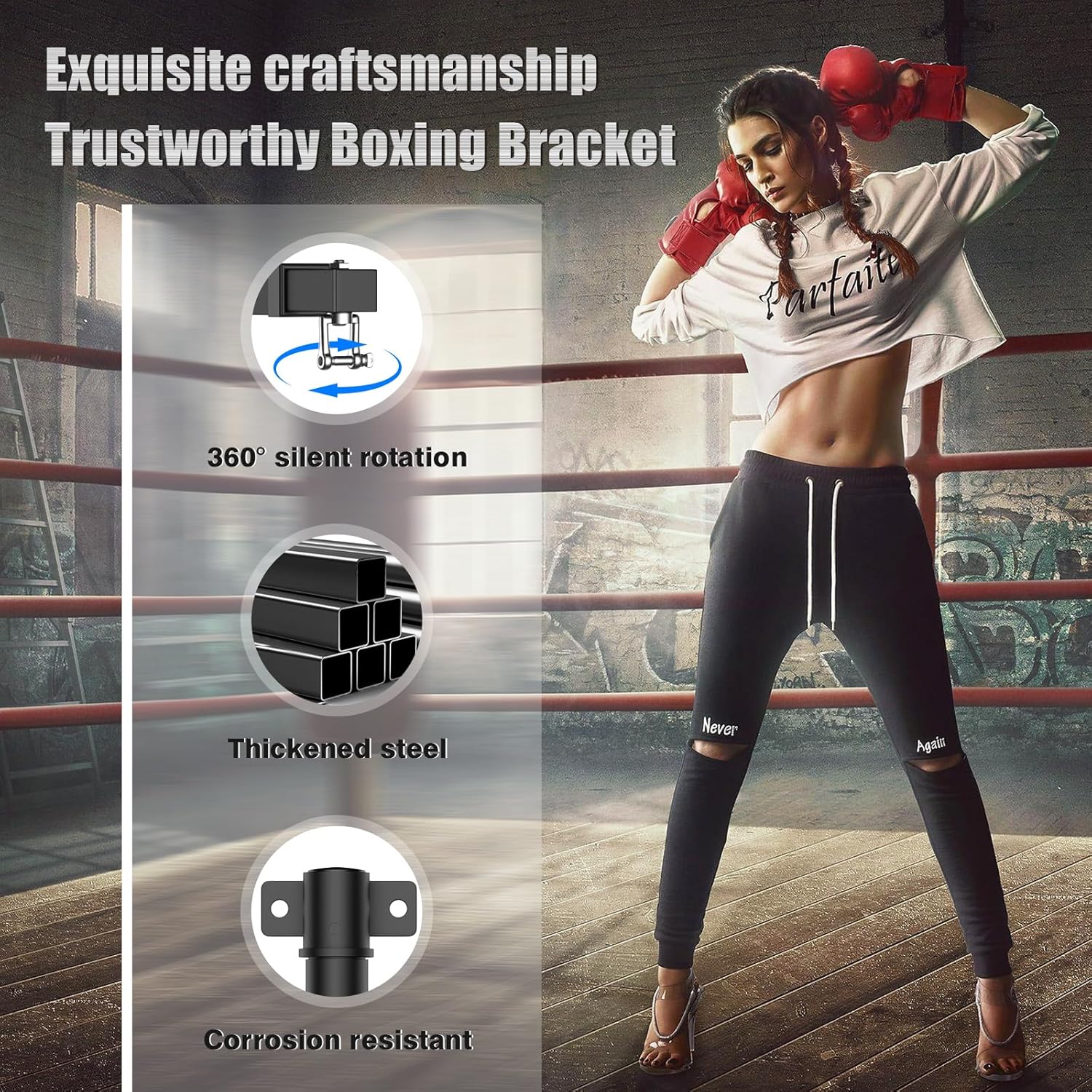 Heavy Bag Hanger - Wall Mount Punching Bag Hanger, Adjustable Heavy-Duty Boxing Bag Wall Bracket, Punching Bag Mount Stand for Home or Gym, for Kickboxing Bag, Muay Thai Bag,Etc (Supports up to 800Ib)