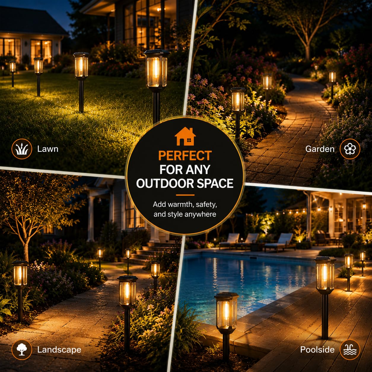 Tenmiro Solar Pathway Lights Outdoor 8 Pack, Bright Solar Garden Lights view 7