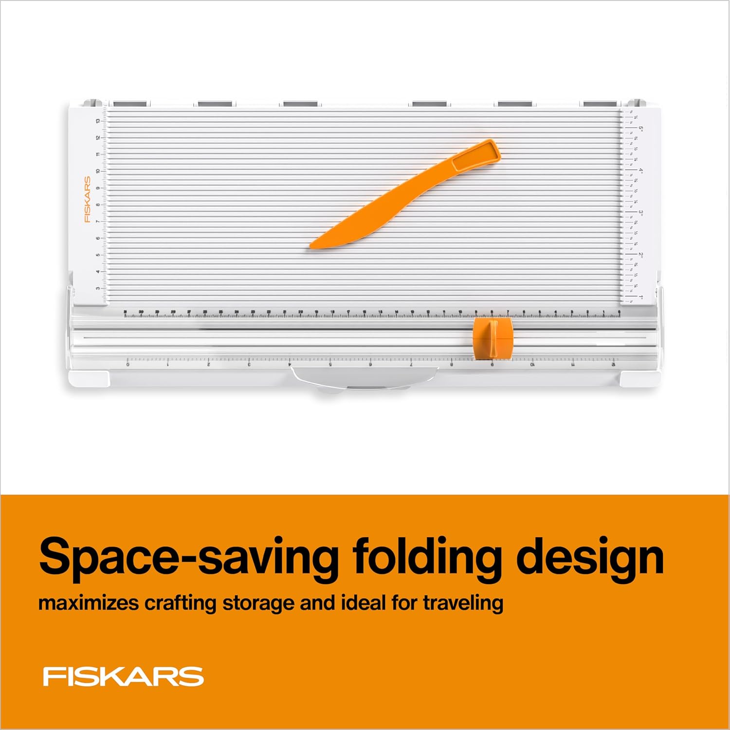 Fiskars 12" Trim & Score Board, TripleTrack System, Integrated Scoring Surface, Folding Design for Crafting and Travel