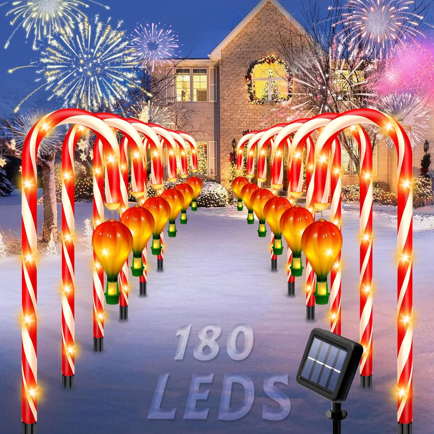 12 Pack Outdoor Solar Christmas Decorations, 180 Bright LED Solar Candy Cane Christmas Lights 8 Lighting Modes, Waterproof Outside Xmas Decorations with Lantern Decor Lights for Pathway Yard Garden 12 Pack Outdoor Solar Christmas Decorations, 180 Bright LED Solar Candy Cane Christmas Lights 8 Lighting Modes, Waterproof Outside Xmas Decorations with Lantern Decor Lights for Pathway Yard Garden
