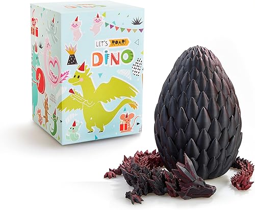 Miniatura 75 de Huevo de dragón impreso en 3D de 15 pulgadas, juguetes de cumpleaños de Navidad, regalo de relleno de calcetines, dragón de cristal articulado