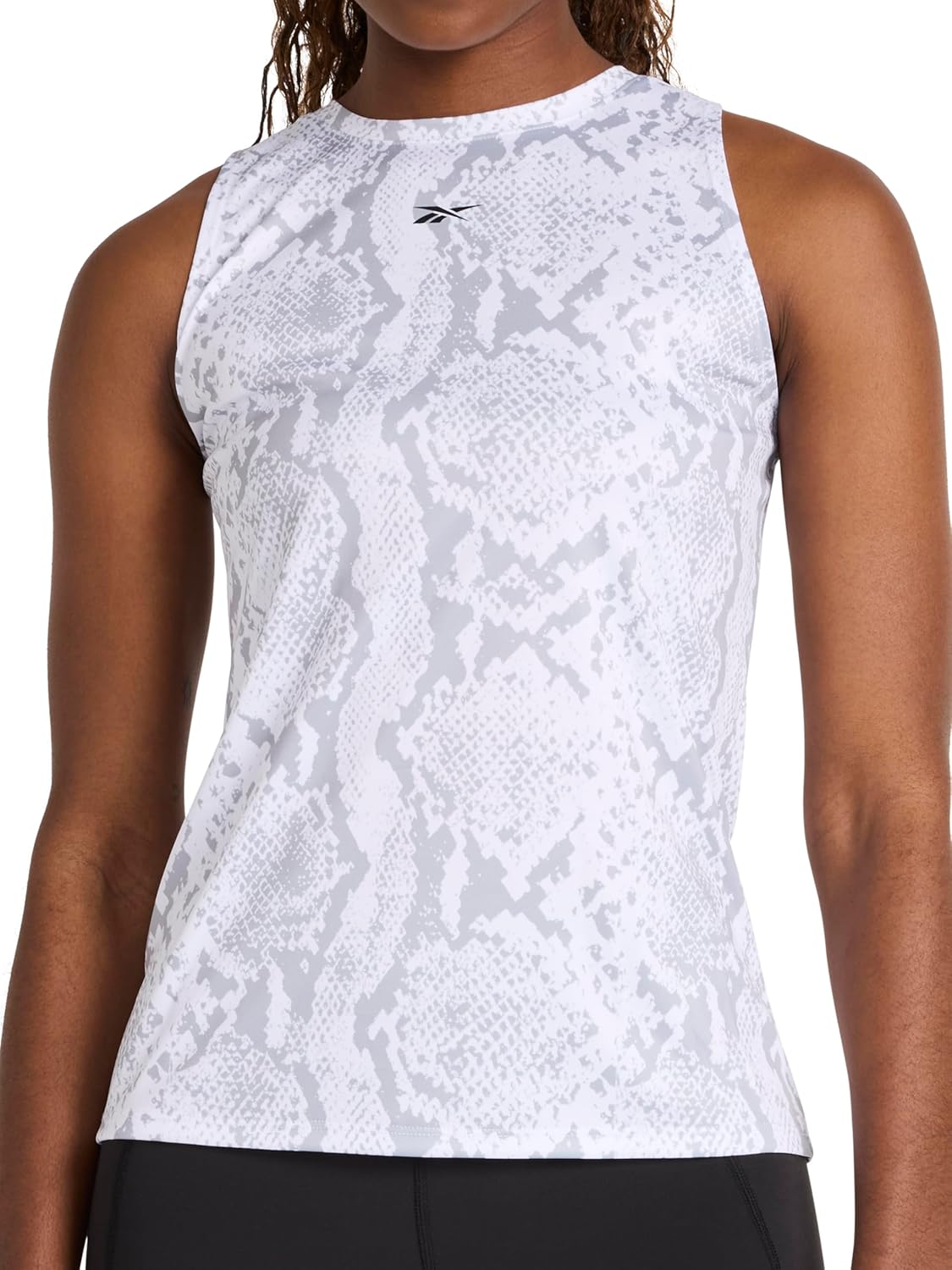 Reebok Women's Id Performance Tech Snake Crewneck Tank Top, Relaxed Fit
