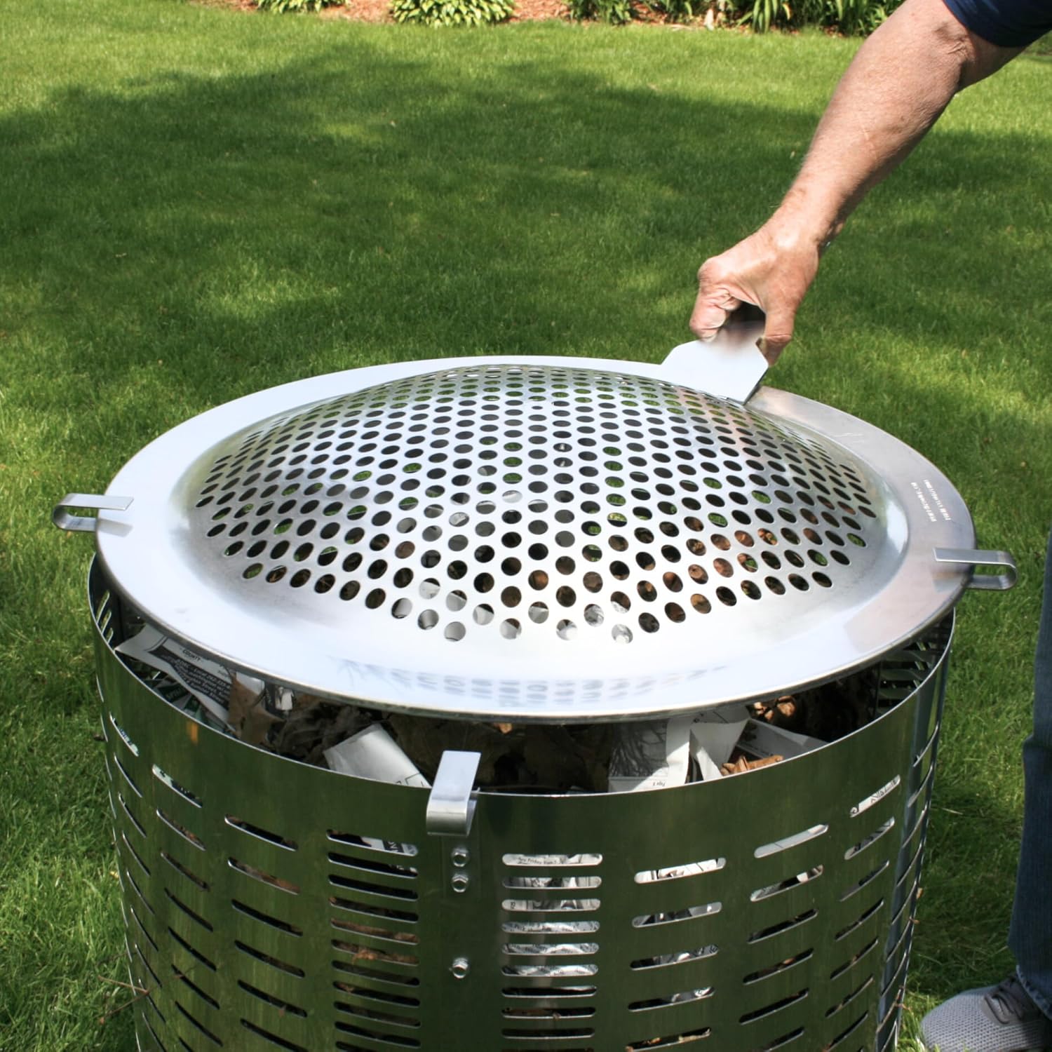 Small Stainless Steel Incinerator & Burn Barrel, Portable Burn Cage: Dual Fire Pit, Yard Waste Burner, Document Disposal
