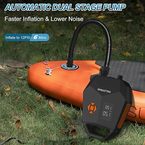Miniatura 2 de Paddle Board Pump, SUP Pump Electric Portable with Auto-OffDeflation, 12V DC Car Connector Air Pump for Inflatables, Kayak and Air Mattress