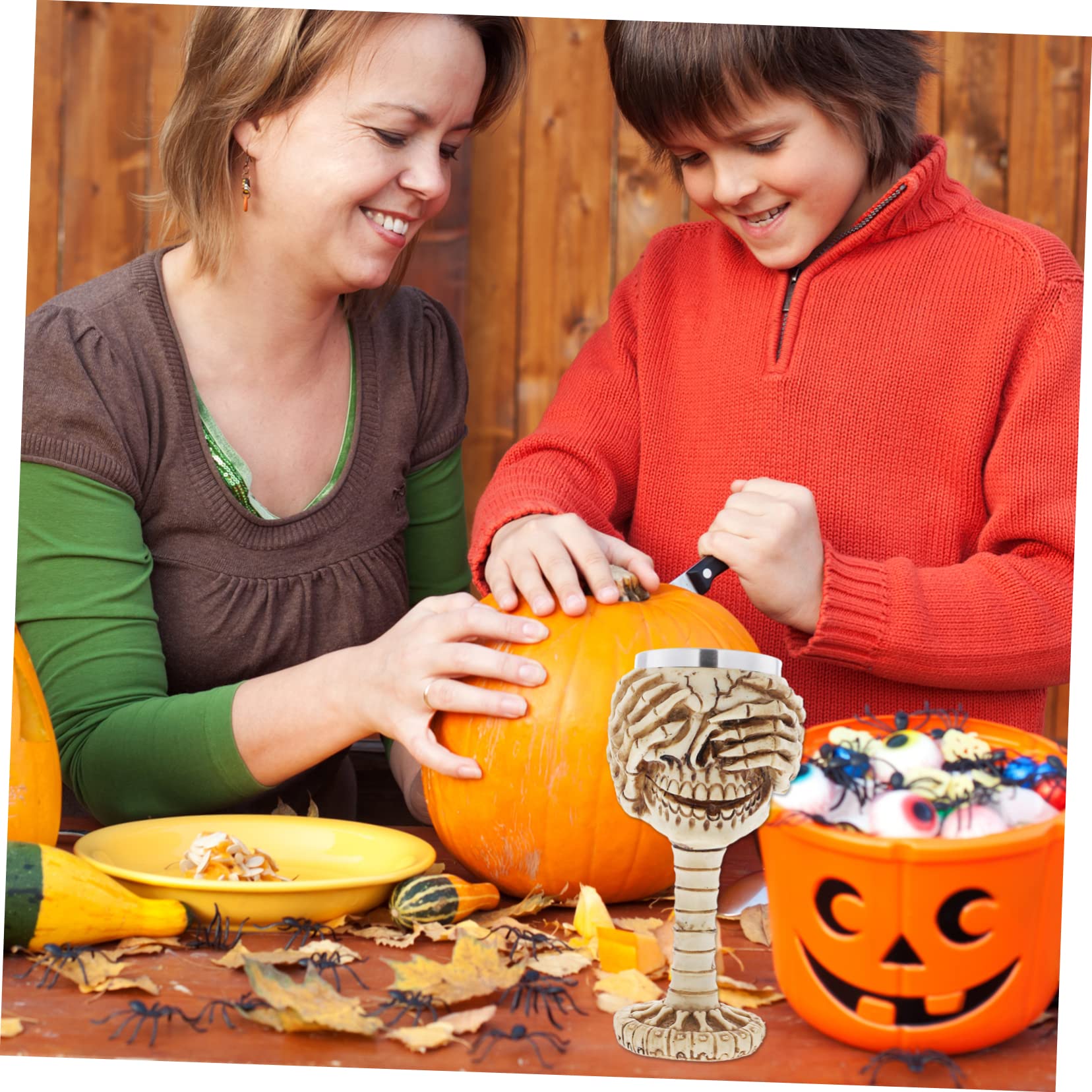 PRETYZOOM 4 Tazas De Café De Calavera De Halloween De Acero Inoxidable Y Resina Diseño Único Para Decoración.