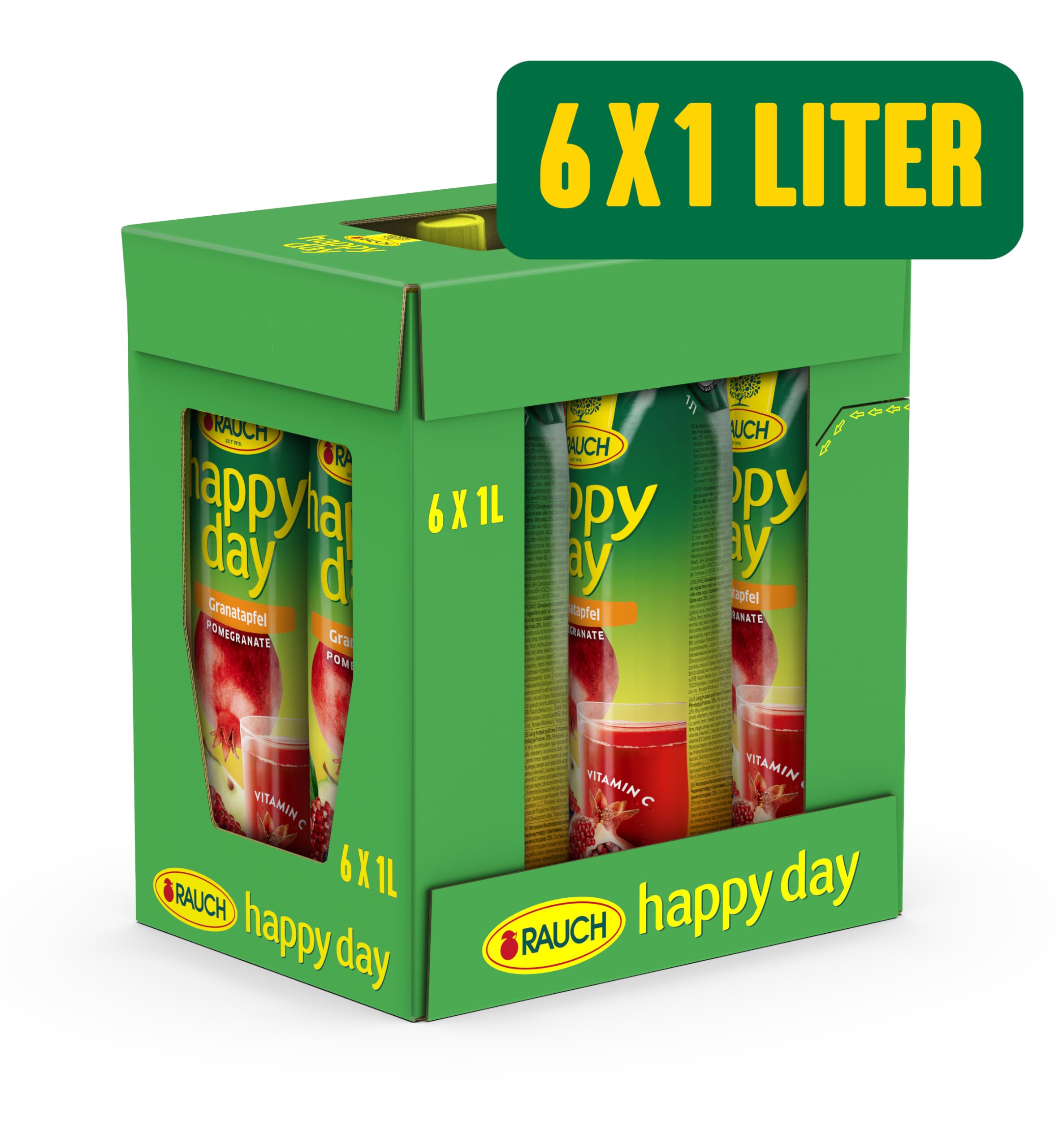Rauch Happy Day - Bebida de zumo de granada, 6 unidades (6 x 1 l)