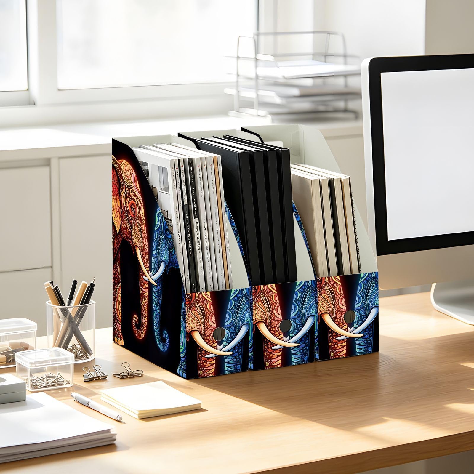 Organizer colorato con motivo elefante blu