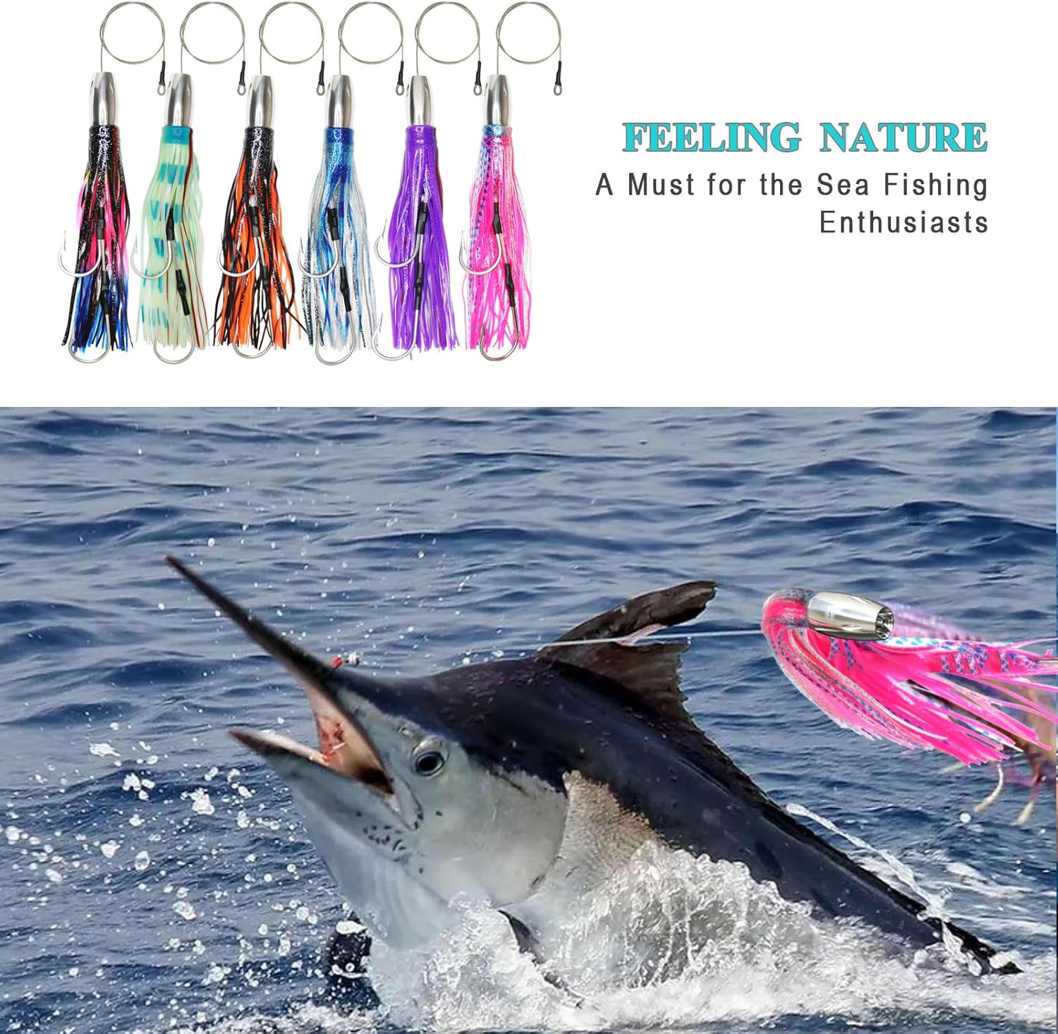 VIKETECH 12’’ 15oz Stainless Deep Sea Fishing Trolling Lure for Marlin Tuna Mahi Mahi Wahoo Sailfish Dolphin Saltwater Offshore Big Game Trolling Lures Included Mesh Bag