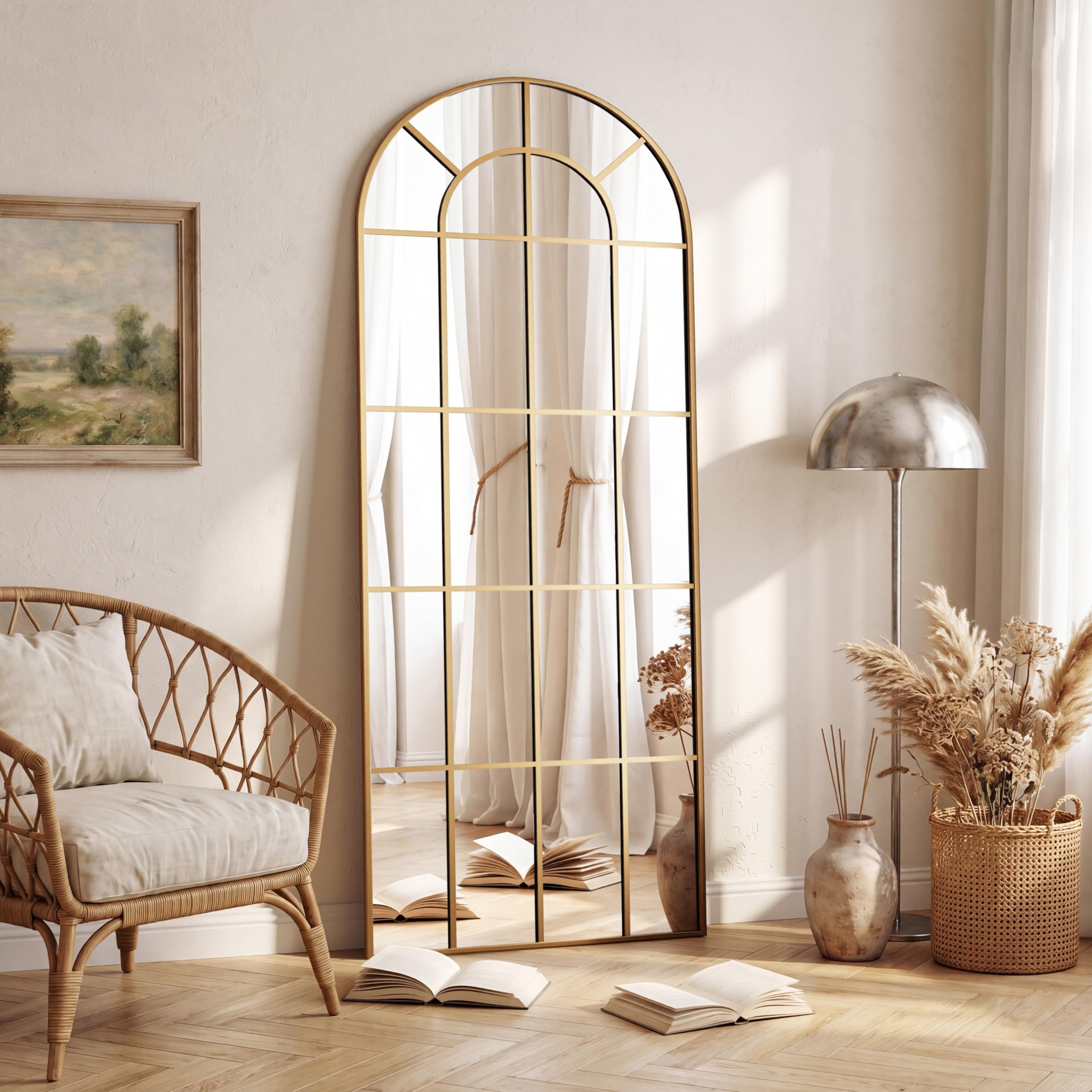 Koonmi Ganzkörperspiegel Bogen 76 x 180 cm Gold 180L
