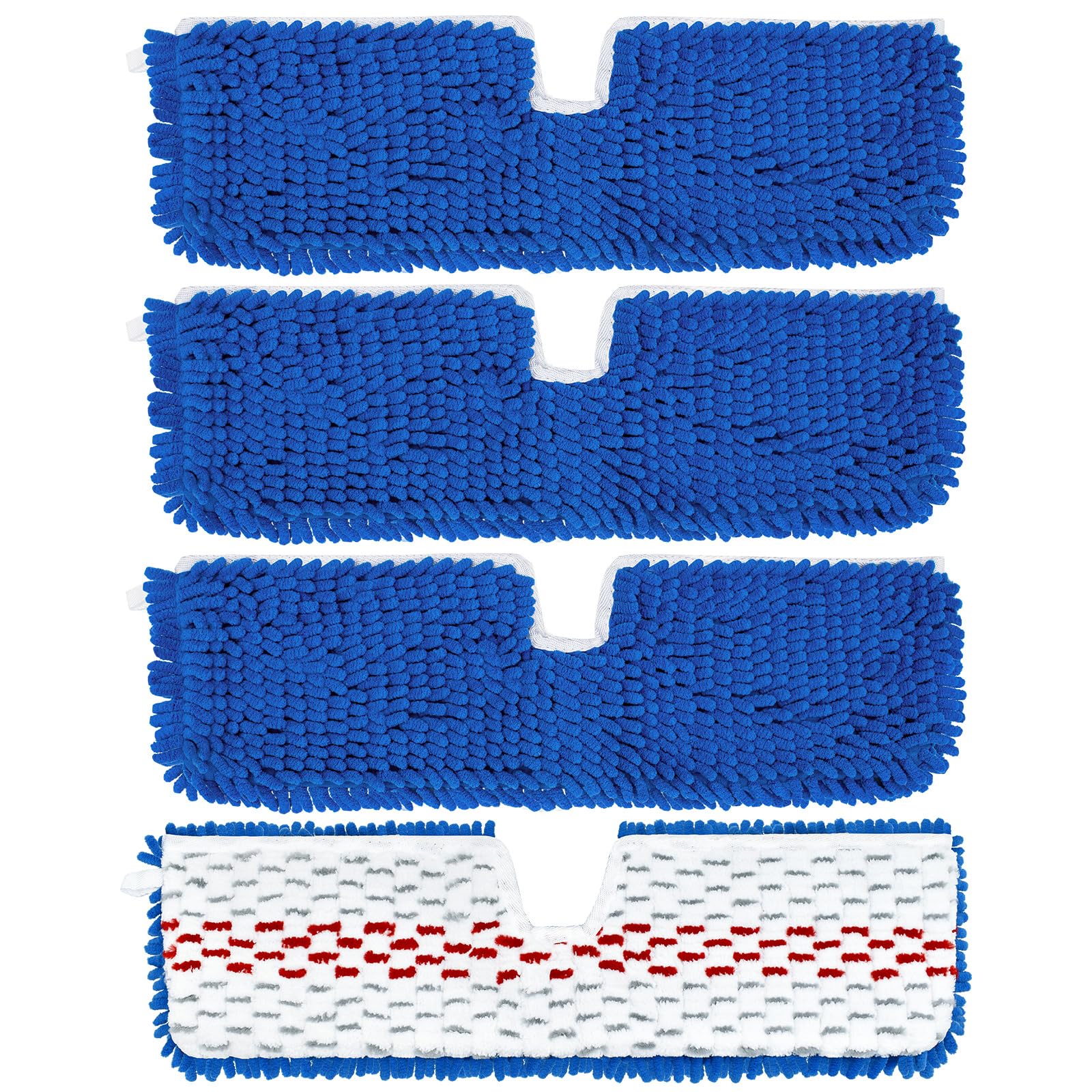 Recambio de almohadillas para mopa abatible compatibles con O-cedar Floor 'N More de microfibra doble o 3 acciones, almohadillas de microfibra de chenilla Ocedar para limpieza de suelos (paquete de 4