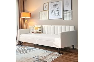LifeSky Boucle Tufted Twin Daybed Upholstered White