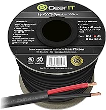 16 AWG CL3 OFC Outdoor Speaker Wire, GearIT Pro Series 16 Gauge (100 Feet / 30.48 Meters/Black) Oxygen Free Copper UL CL3 Rated for Outdoor Direct Burial and in-Wall Installation Speaker Cable - coolthings.us