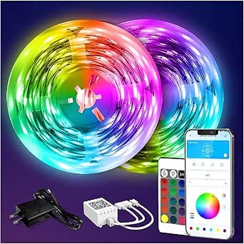 Tira De Luces LED RGB De 16.4 Pies, Control De Aplicación, Control