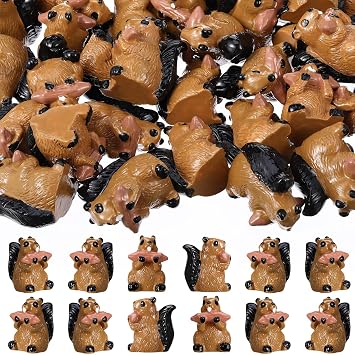 Soulchen 50 Pcs Mini Resin Beavers Figurines Miniature Animal Statue Tiny Beaver Figure, Custom Resin Castor Decor for Desktop Micro Landscape Scenes Fairy Garden Accessories