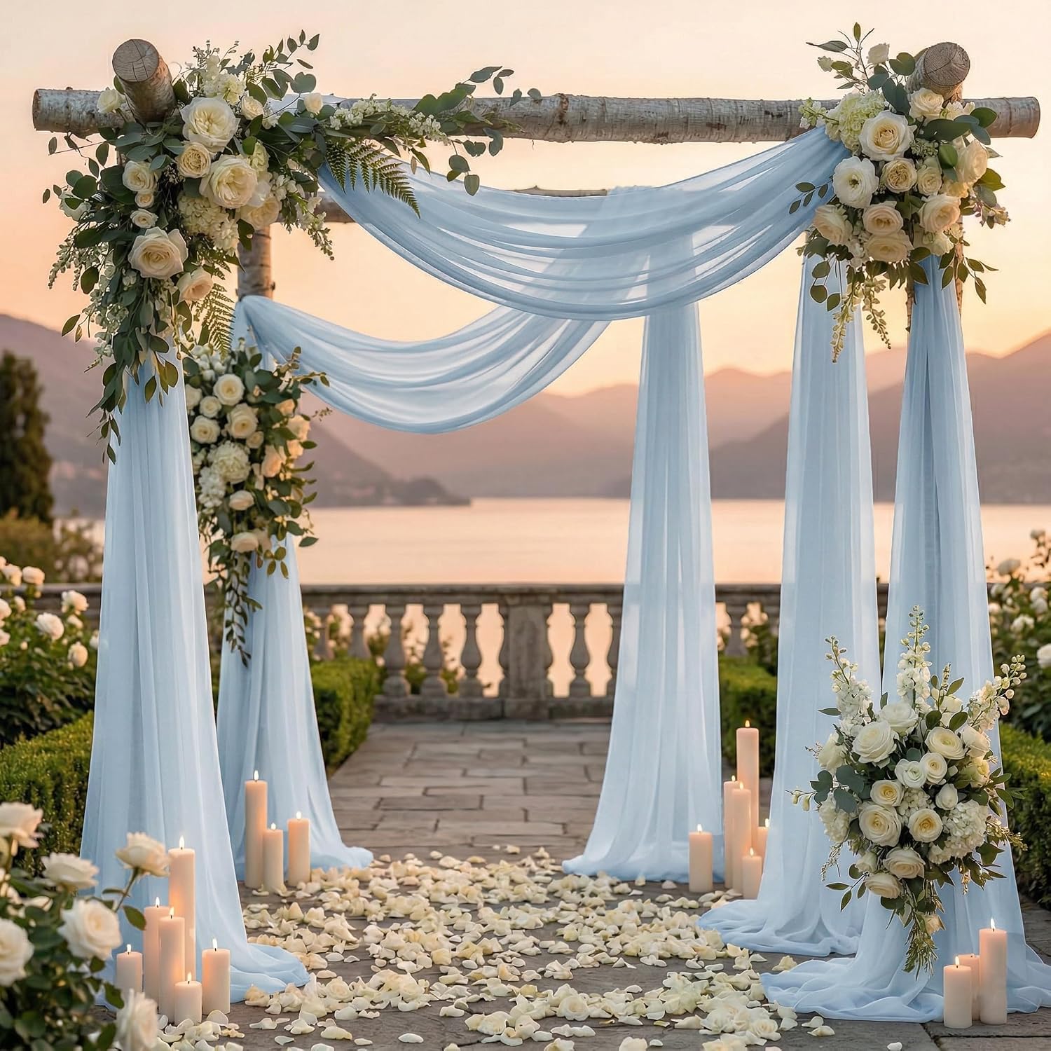 Pack of 1 Wedding Arch Drape Panel Fabric 30" x 20ft - Baby Blue thumbnail