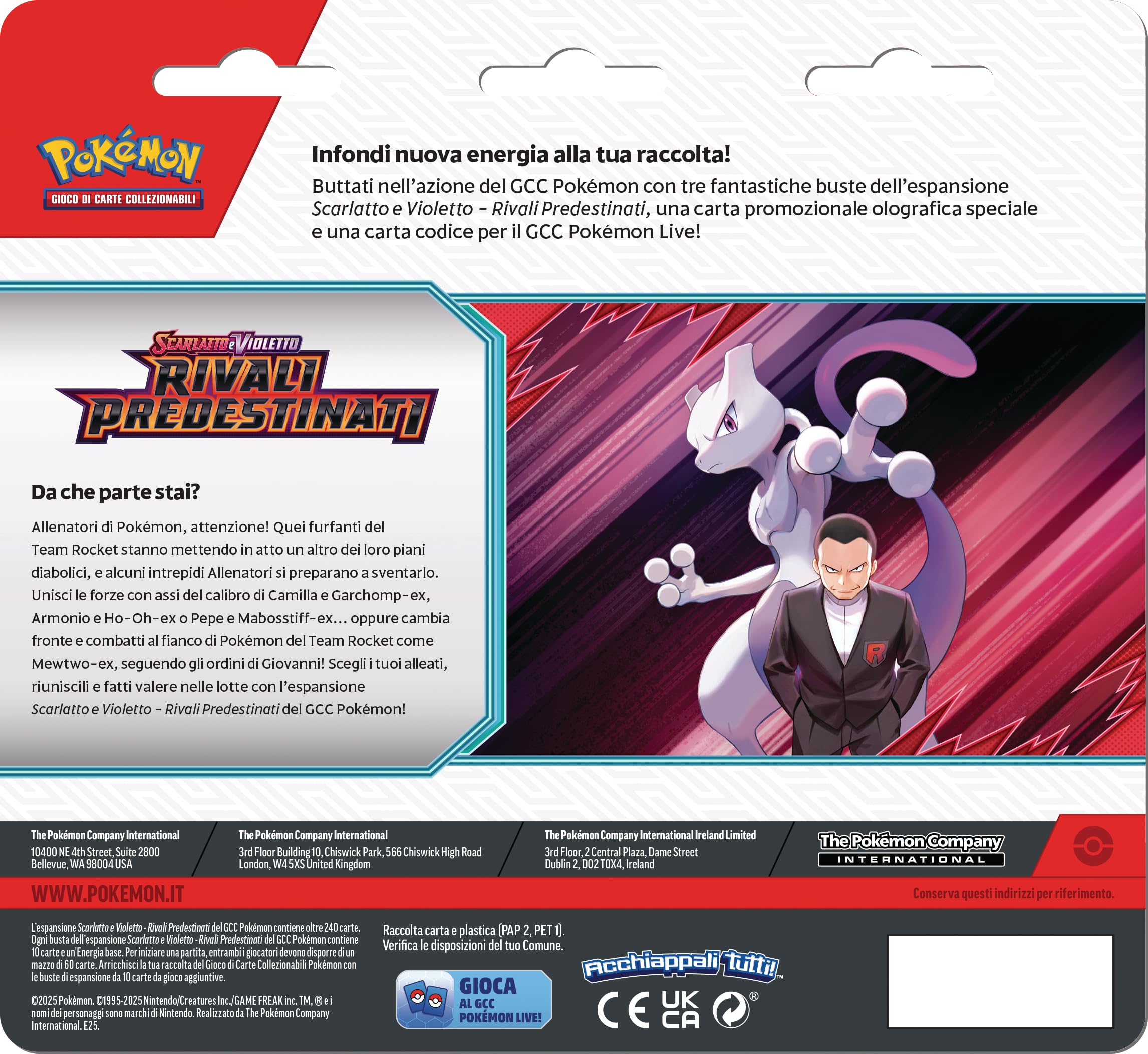 Présentoir Pokémon - 18 Boosters Scarlatto & Violetto Crépuscule Masqué - Édition Italienne - Cartes à Collectionner