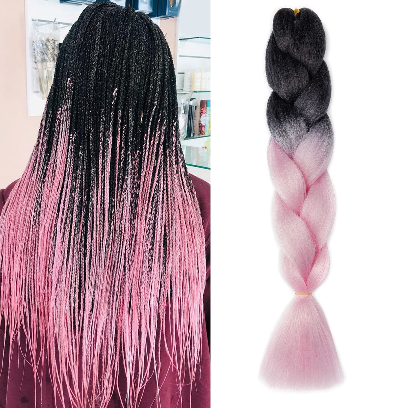 60cm Extensiones de Pelo Trenzas Africanas Castaño Oscuro Extensiones para Trenzas Africanas 1 pcs 100g Kanekalon Pelo para Trenzas Africanas Sintetico Extensiones de Trenzado Cabello Braiding — view 148