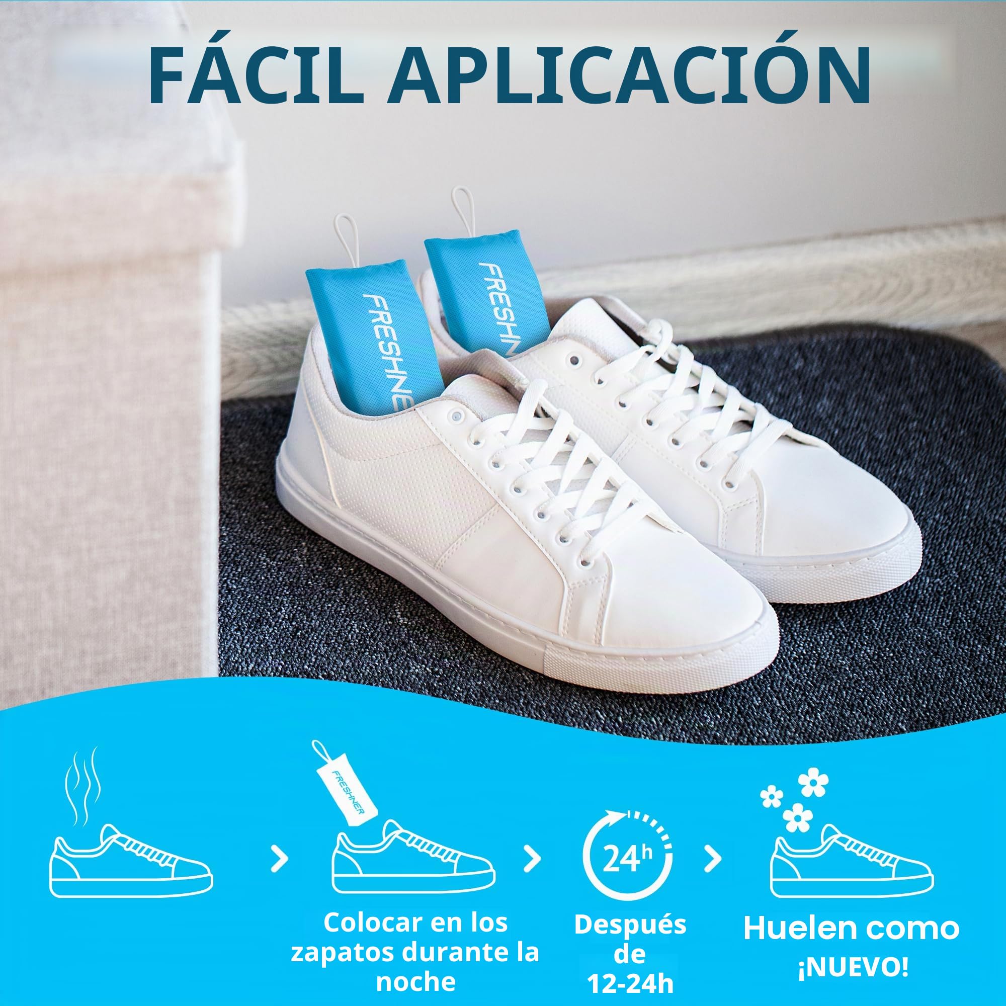 Freshner Desodorante de zapatos contra pies sudorosos, elimina olores y deja una fragancia fresca, para calzado de trabajo, deportivo y zapatillas