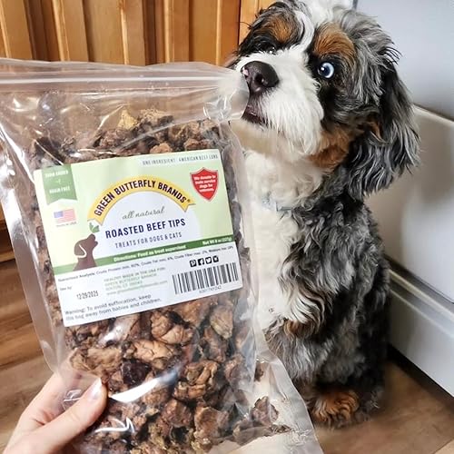 Miniatura 6 de Golosinas de carne de res para perros, fabricadas solo en Estados Unidos, puntas de carne de res carnosa y naturales, carne de res americana asada