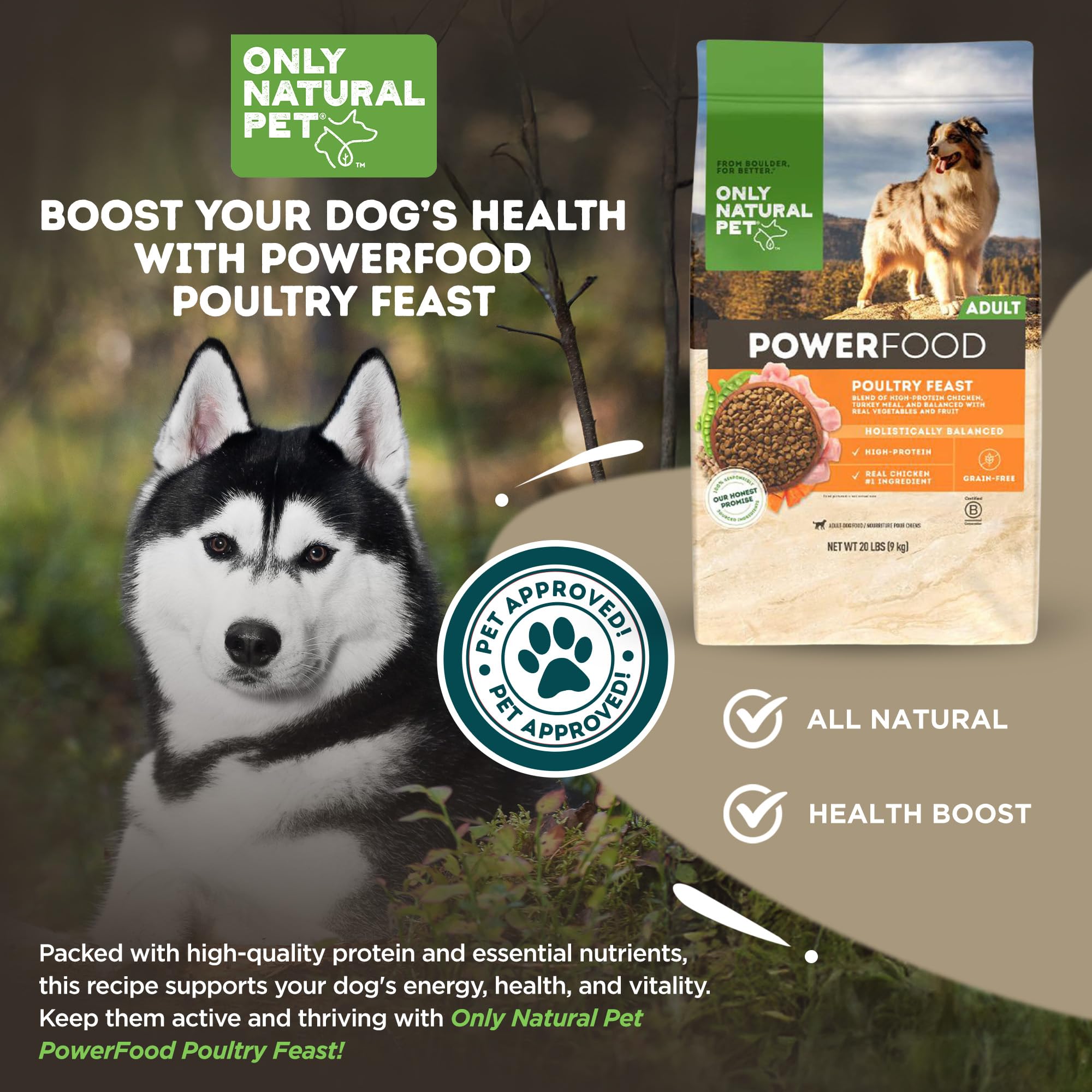 Amazon.com: Only Natural Pet Dry Dog Food Canine PowerFood Formula