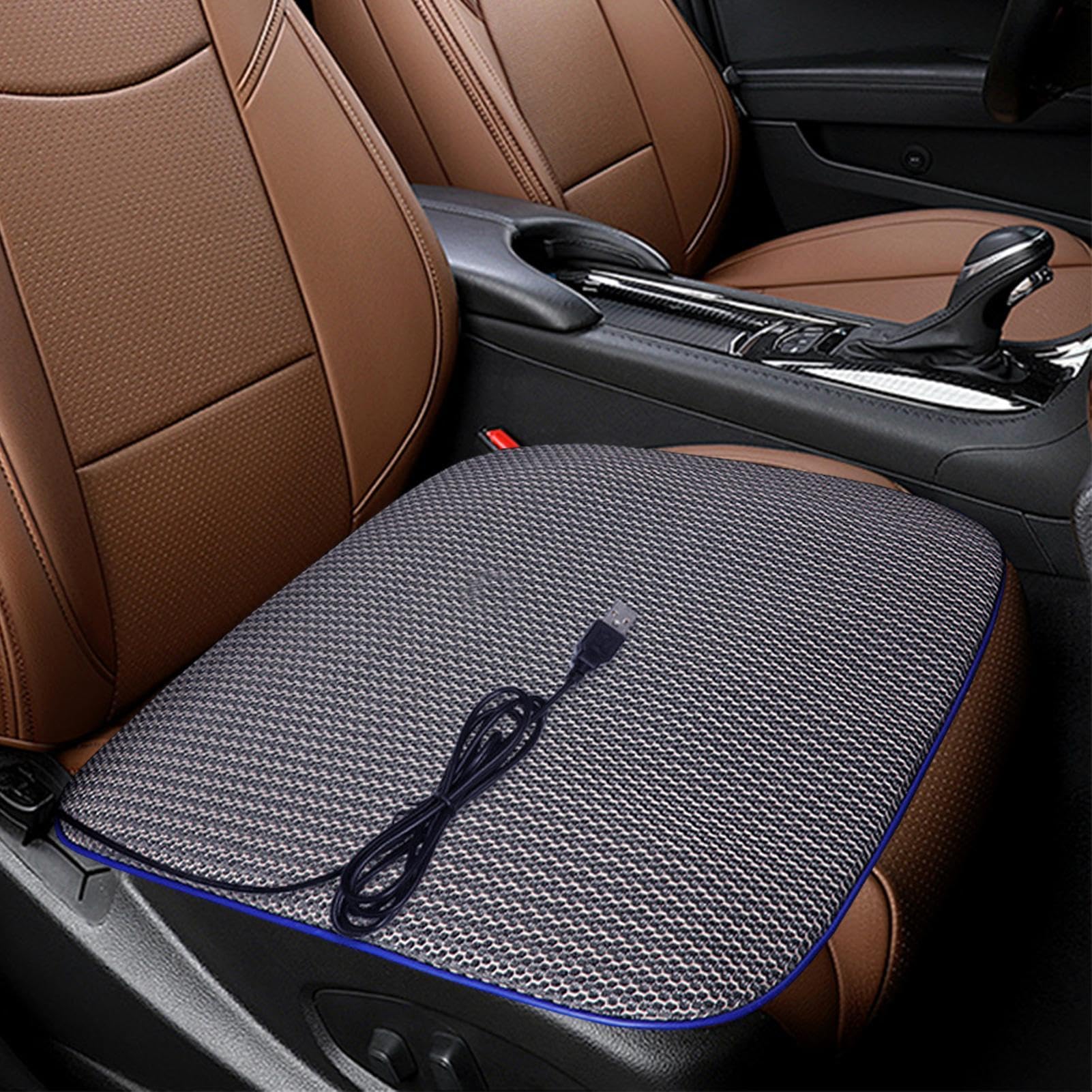 Cojín para Asiento de Coche - Cojín de Asiento de Coche con refrigeración | USB, cojín de asiento de coche transpirable, Cómodo cojín de asiento de coche con refrigeración USB para automóvil