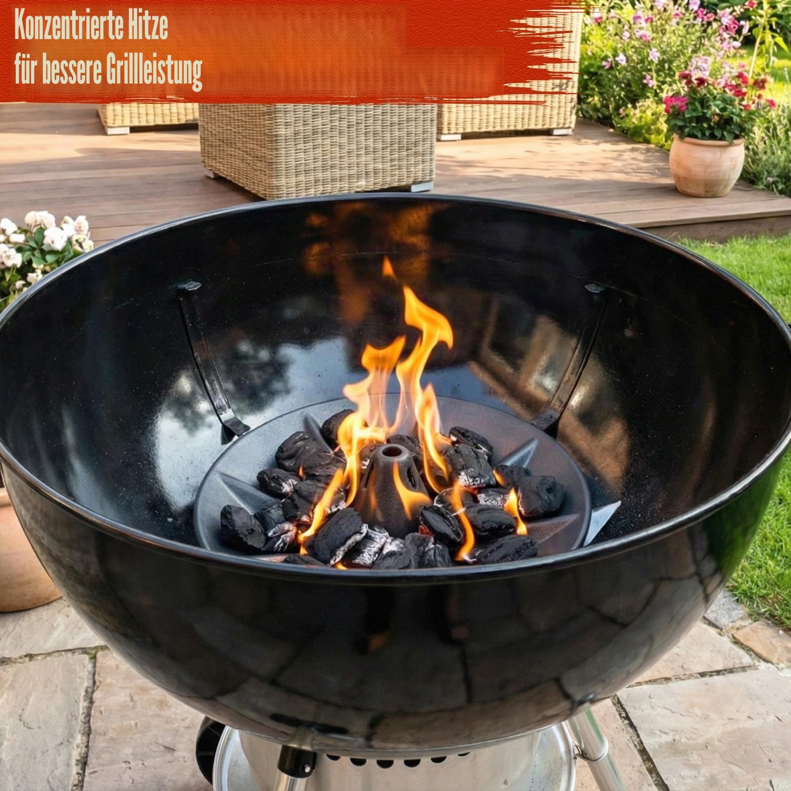 Denmay Holzkohle-Korb Briketthalter für Weber 47/57/67cm Holzkohlegrills, Holzkohlebrikett-Korb für Weber Kettle, One Touch, Master Touch, Kohle-Kraftstoffhalter, ersetzt den Holzkohlerost