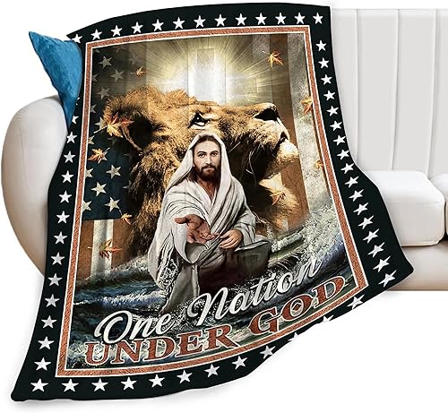 Manta cristiana de Jesús con diseño de león de Cristo Jesús, manta decorativa de león de Judá, regalos para niñas y niños, ropa de cama de invierno Manta cristiana de Jesús con diseño de león de Cristo Jesús, manta decorativa de león de Judá, regalos para niñas y niños, ropa de cama de invierno