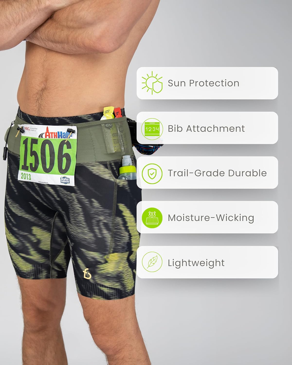 FlipBelt Men's Trail Run Compression Shorts - Image 6