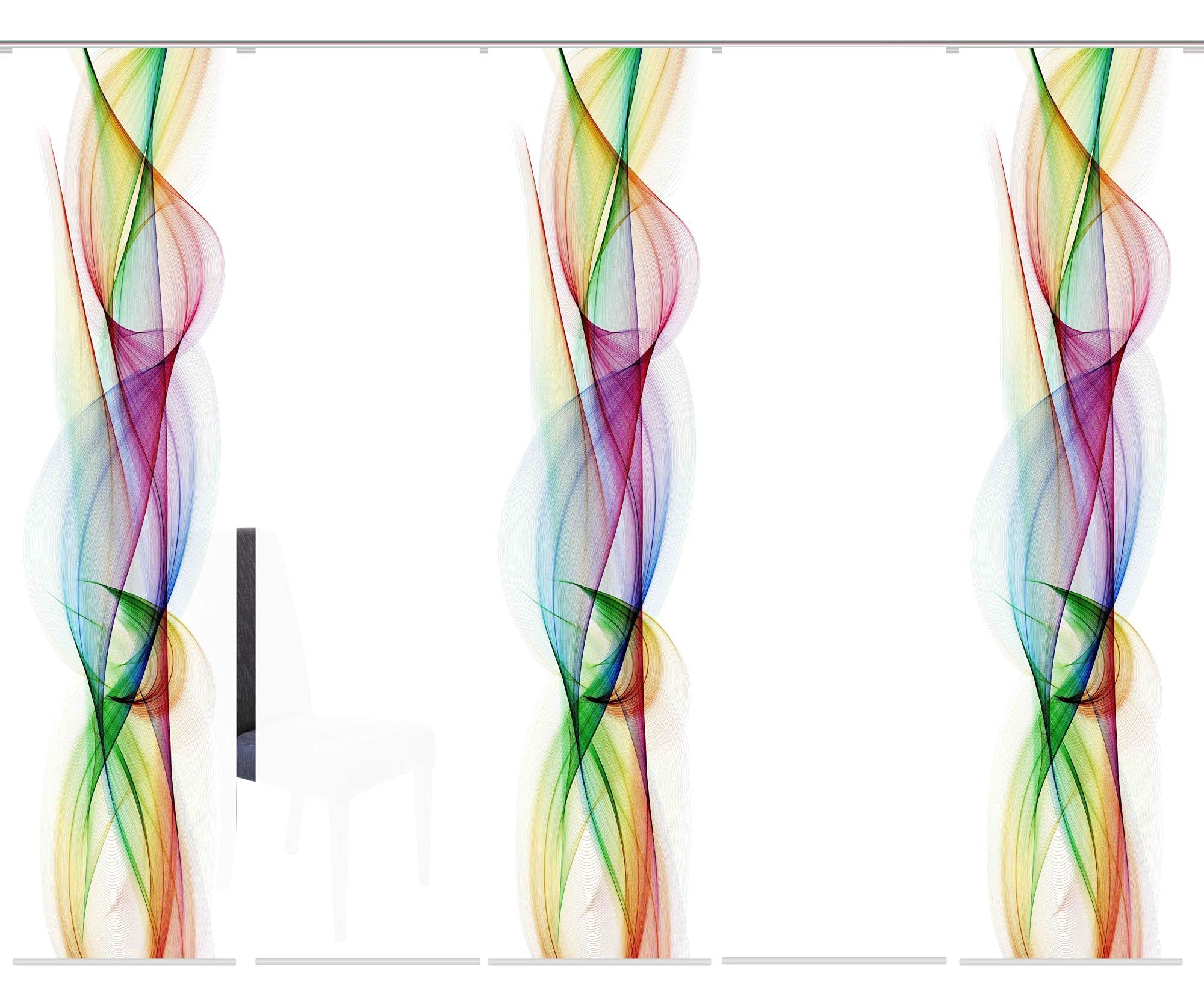5er-Set Flächenvorhänge LAJANA blickdicht, Höhe 245 cm, multicolor