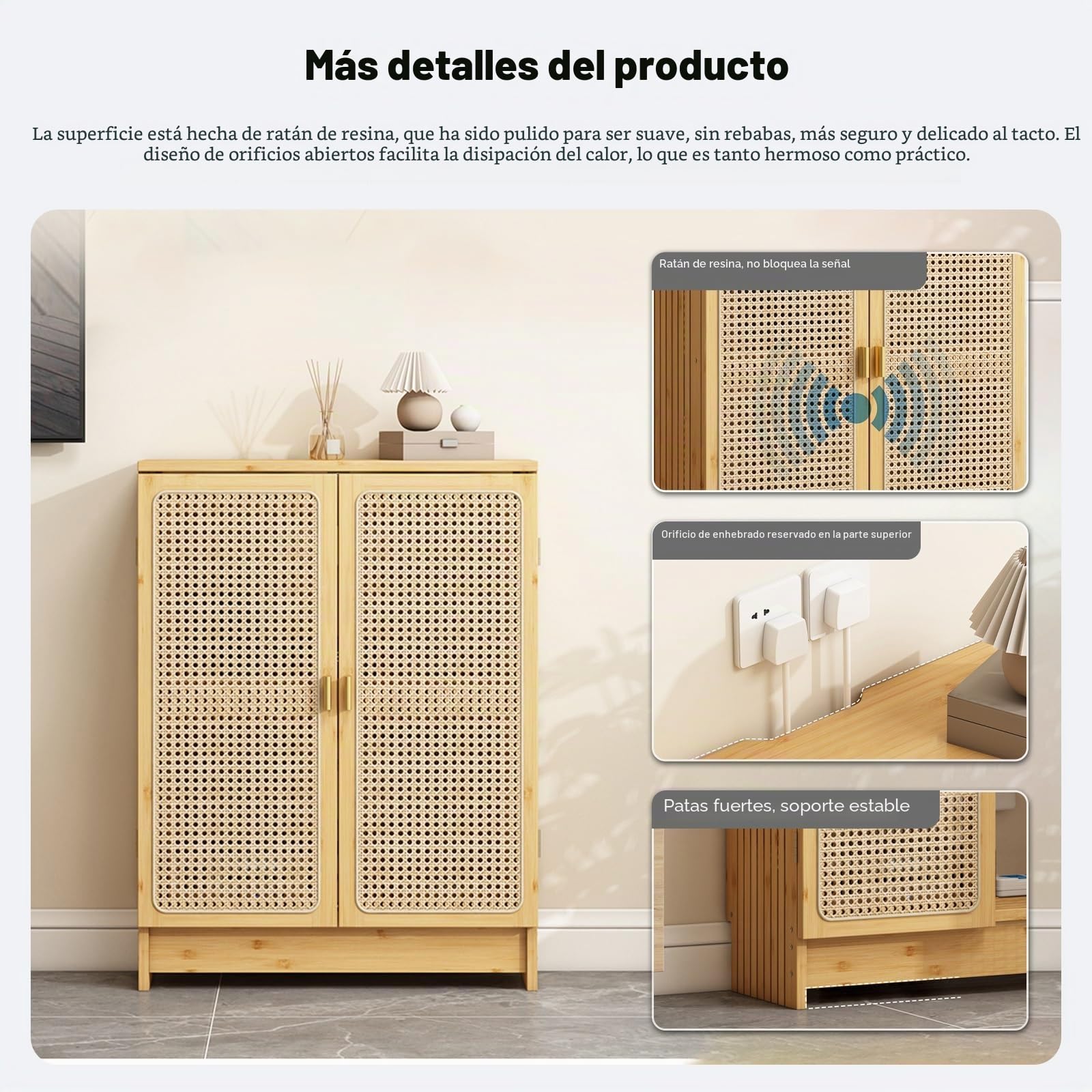 Caja De Almacenamiento WiFi De Bambú, Gabinete De Suelo Para Router Y Modem, Mueble Organizador De Cables Y Regleta, Estante Decorativo Independiente Para Hogar, Sala De Estar U Oficina