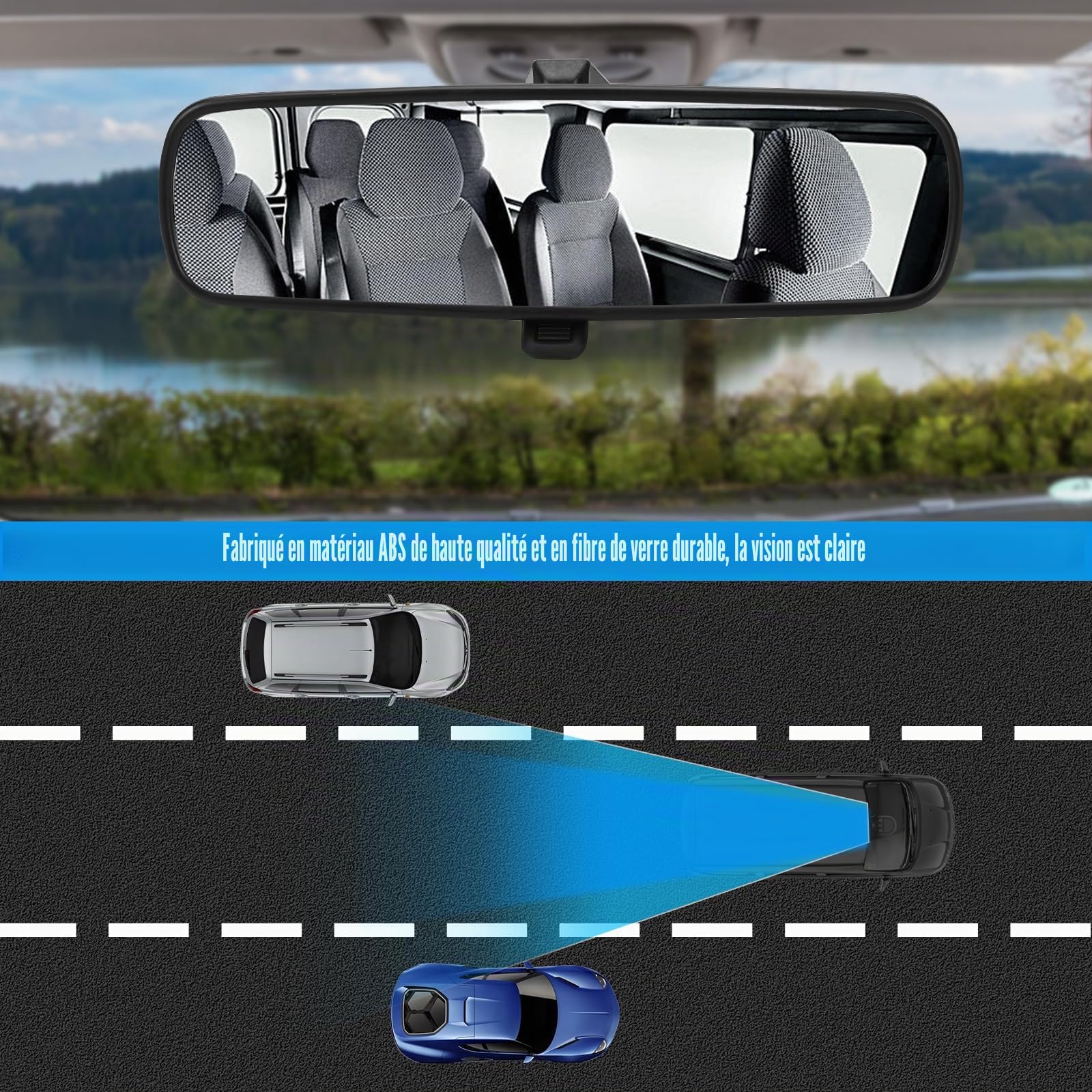 Rétroviseur Intérieur Compatible avec N-issan Micra K12 K13 2003-2022, Rétroviseur Intérieur