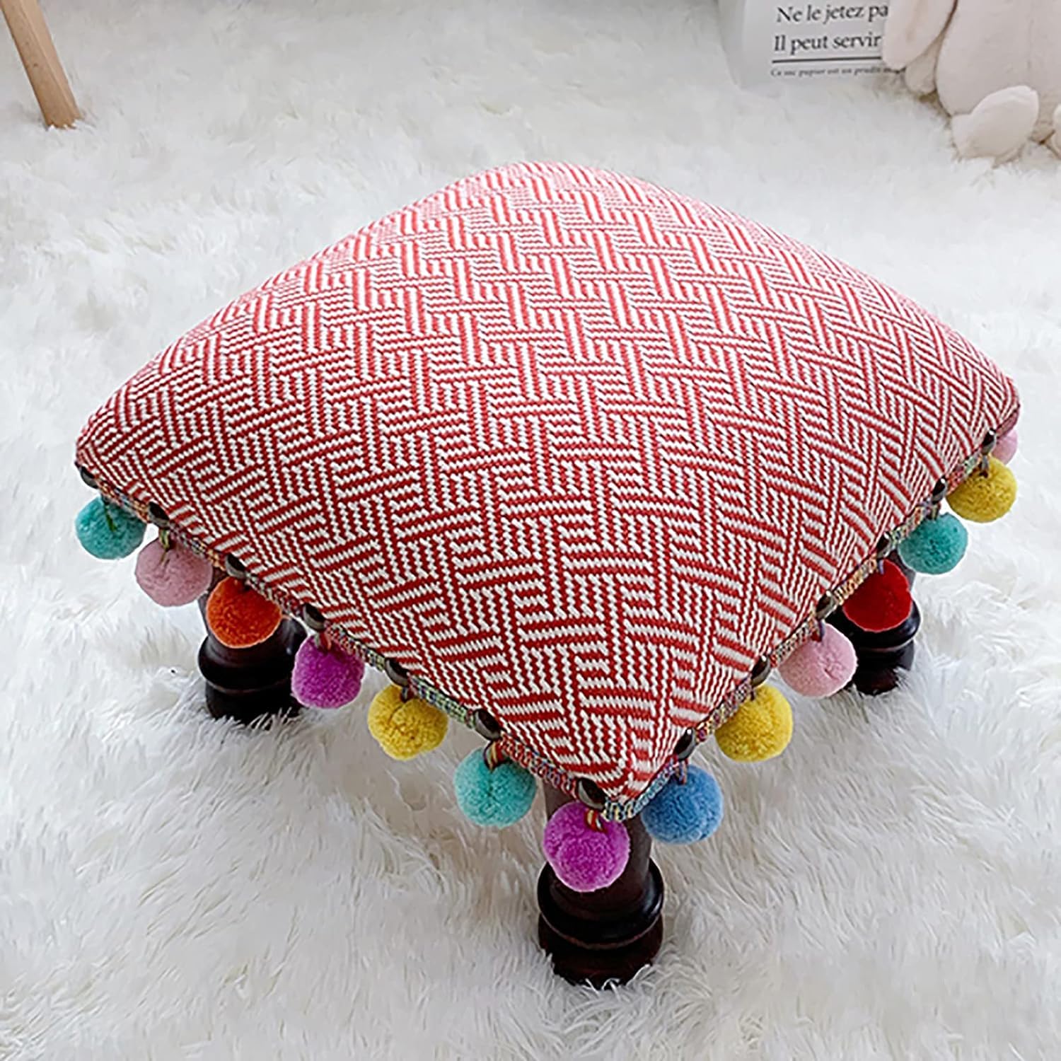 Petit Tabouret à Langer en Lin Idéal pour l'Entrée et le Salon