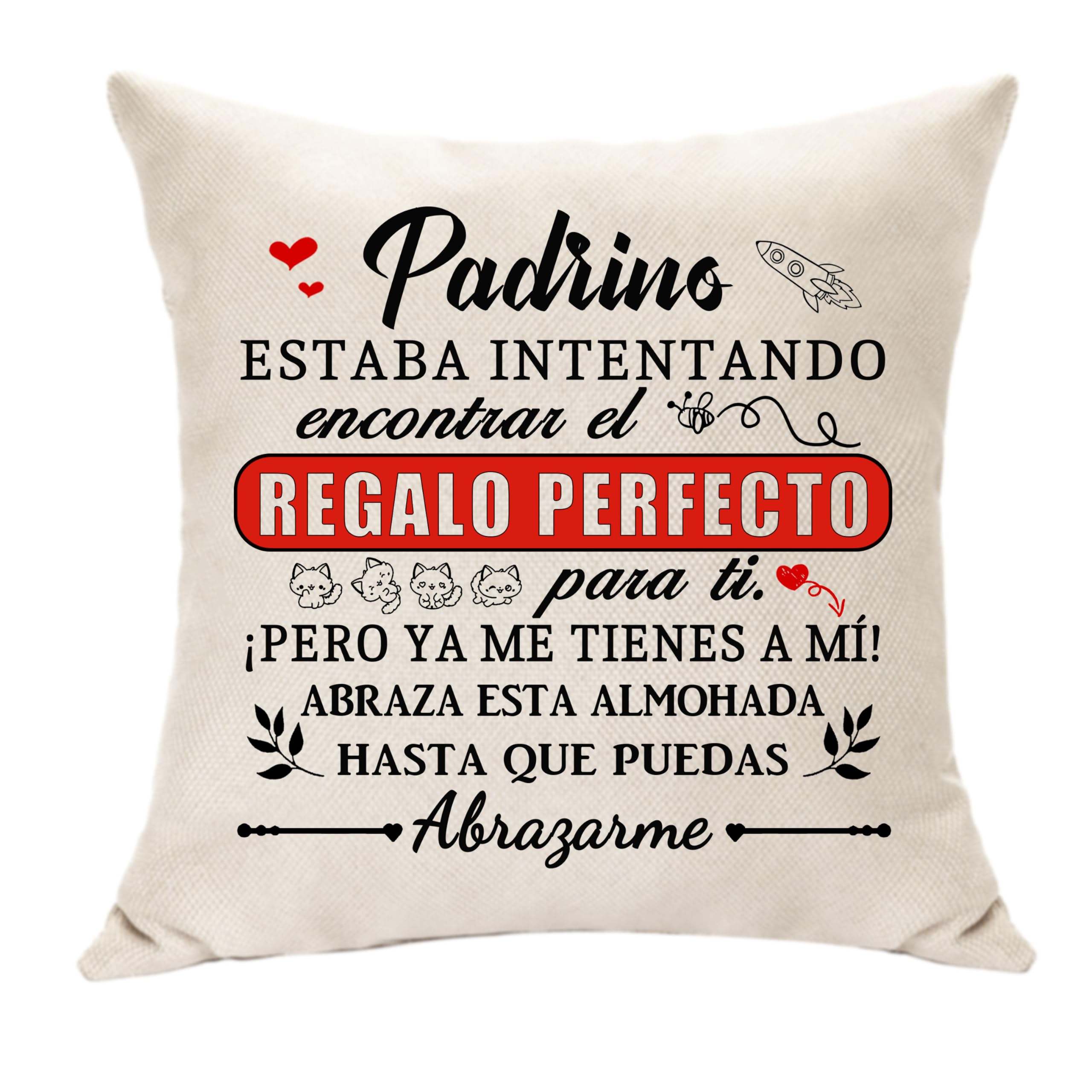 Hasodeo Regalo Padrino Funda de Cojín 45x45 Decoración Cojín para Padrino Regalo de Cumpleaños Regalos Navidad Bautizo Padrino Ideas Regalo Padrino Día de la Padre Jubilación Regalos (Padrino)