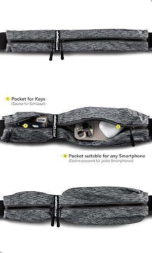 Miniatura 2 de Fitgriff Cinturón de correr para hombres y mujeres, bolsa segura para correr, para teléfono, llaves y artículos esenciales, para todos los teléfonos