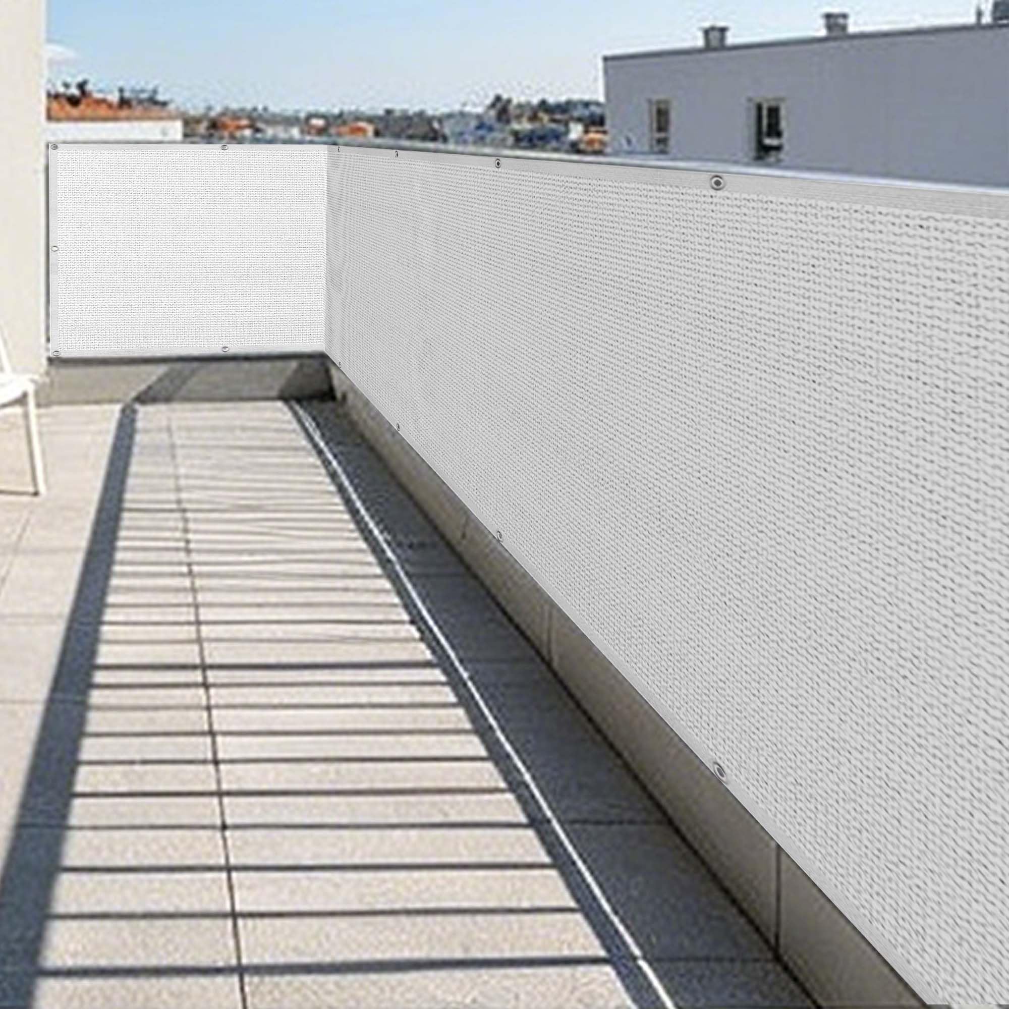 Malla de Sombreo 1.5 x 5 m Protección UV Toldo Camping con Ojales y Cuerdas de Sujeción para Patio Exterior, Jardín, Terrazas, Pergola, Blanco