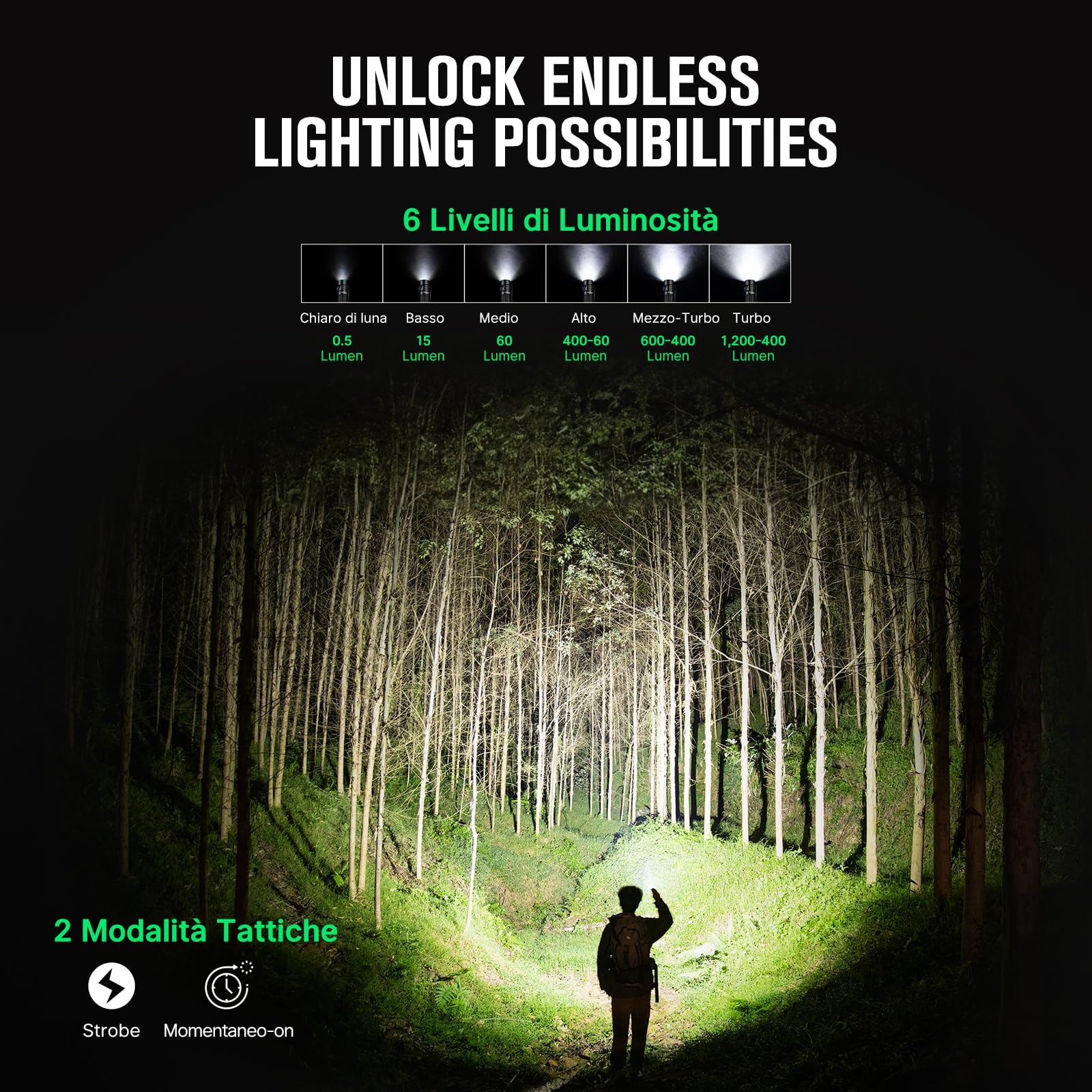 OLIGHT Warrior X Pro Torcia Potente 2100 Lumen 500 Metri, Batteria Inclusa, USB Ricarica Magnetica, Ideale per Caccia, Ricerca e Salvataggio [Classe d | Leroy Merlin
