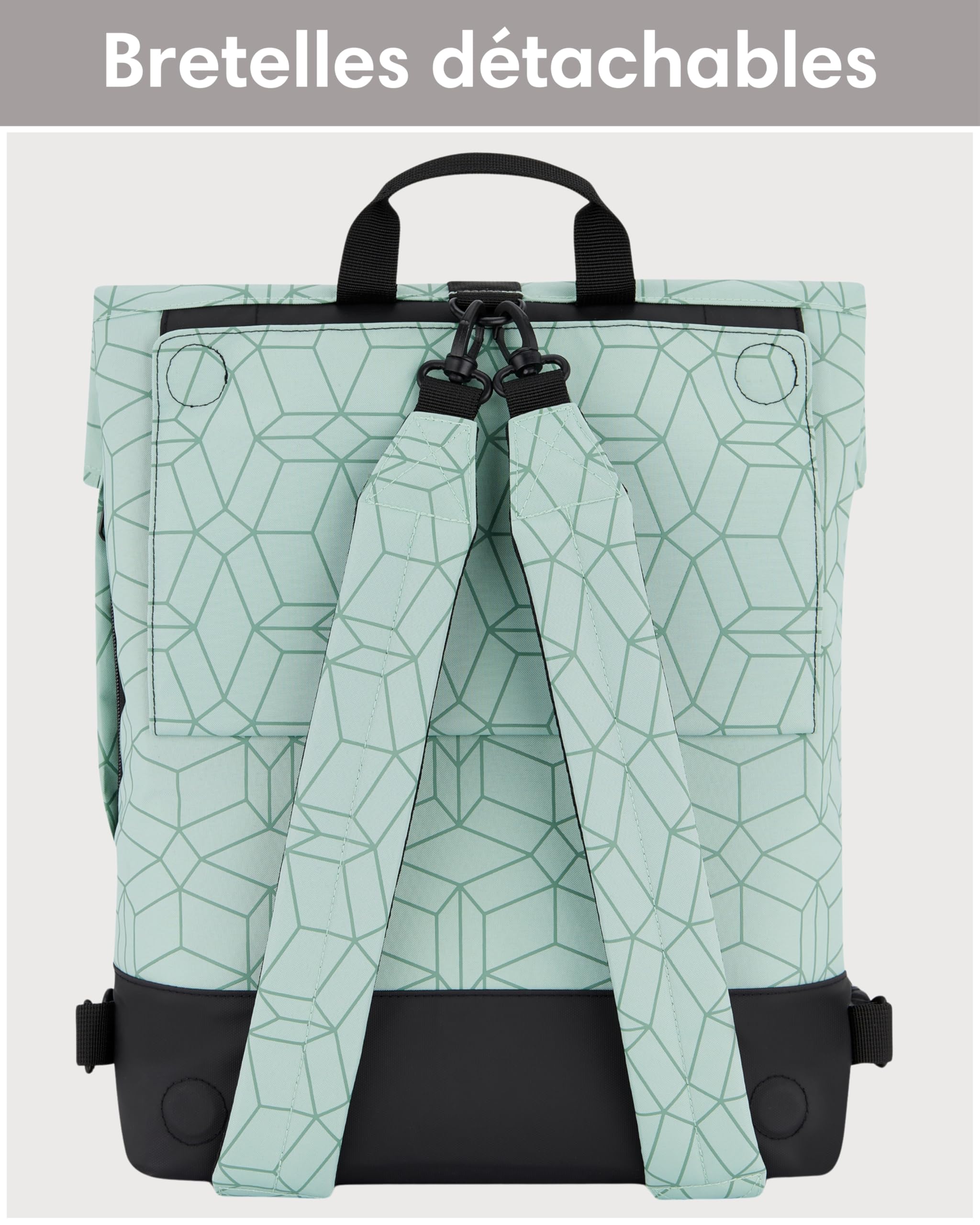 LARKSON Sacoche Vélo Menthe - Tammo Bike - Sac à Dos Multifonctionnel 2 en 1 & Sacoche Arrière Bicyclette - Hydrofuge