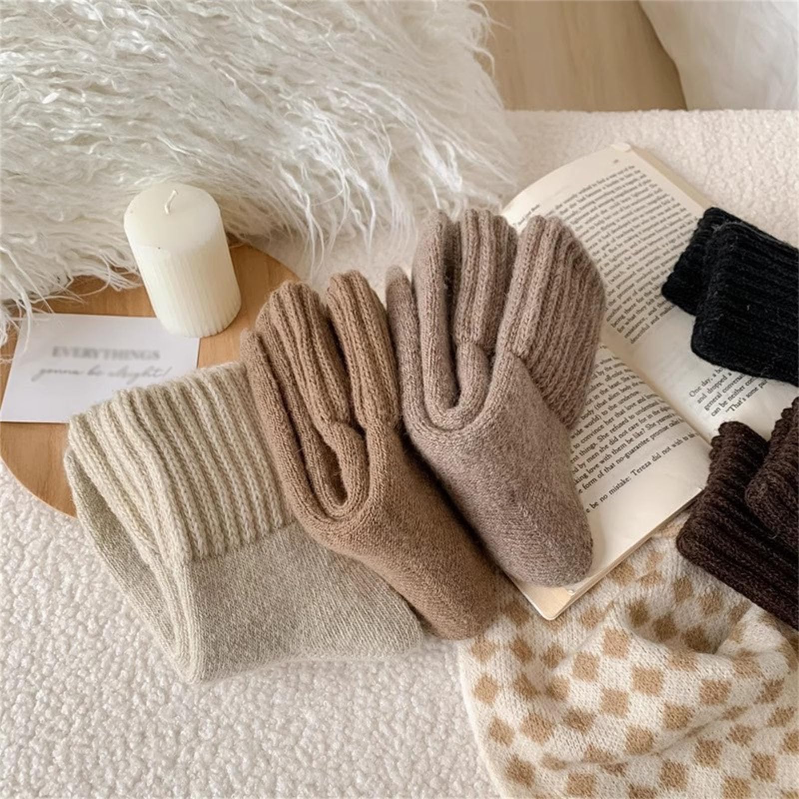 5 pares de calcetines térmicos gruesos para mujer, calcetines térmicos de invierno, cálidos, con cojín completo, para clima frío extremo, senderismo, trabajo