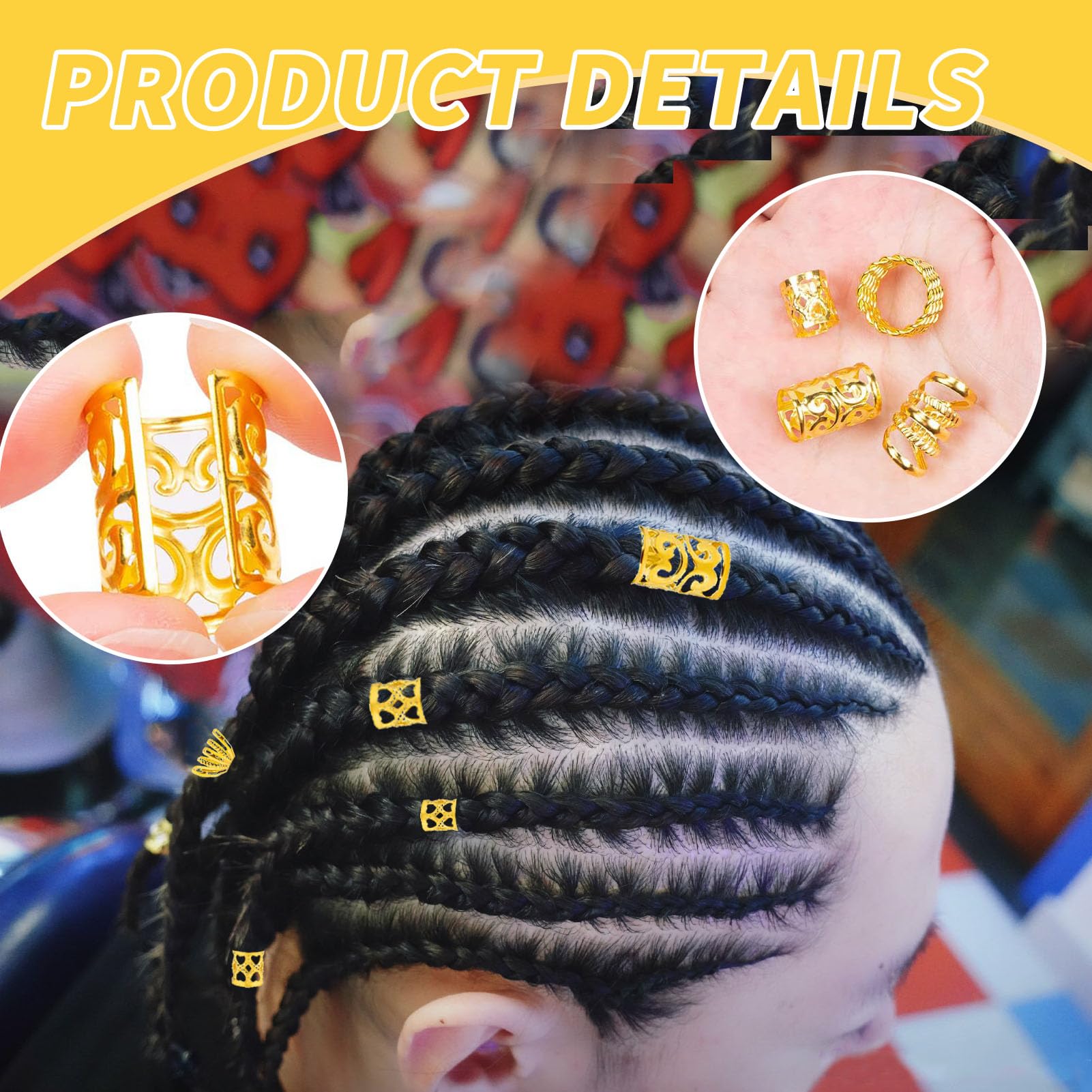 Niaciswe Or et Argent Anneau Cheveux Tresse pour Bijoux Cheveux 292 Niaciswe Or et Argent Anneau Cheveux Tresse pour Bijoux Cheveux 292