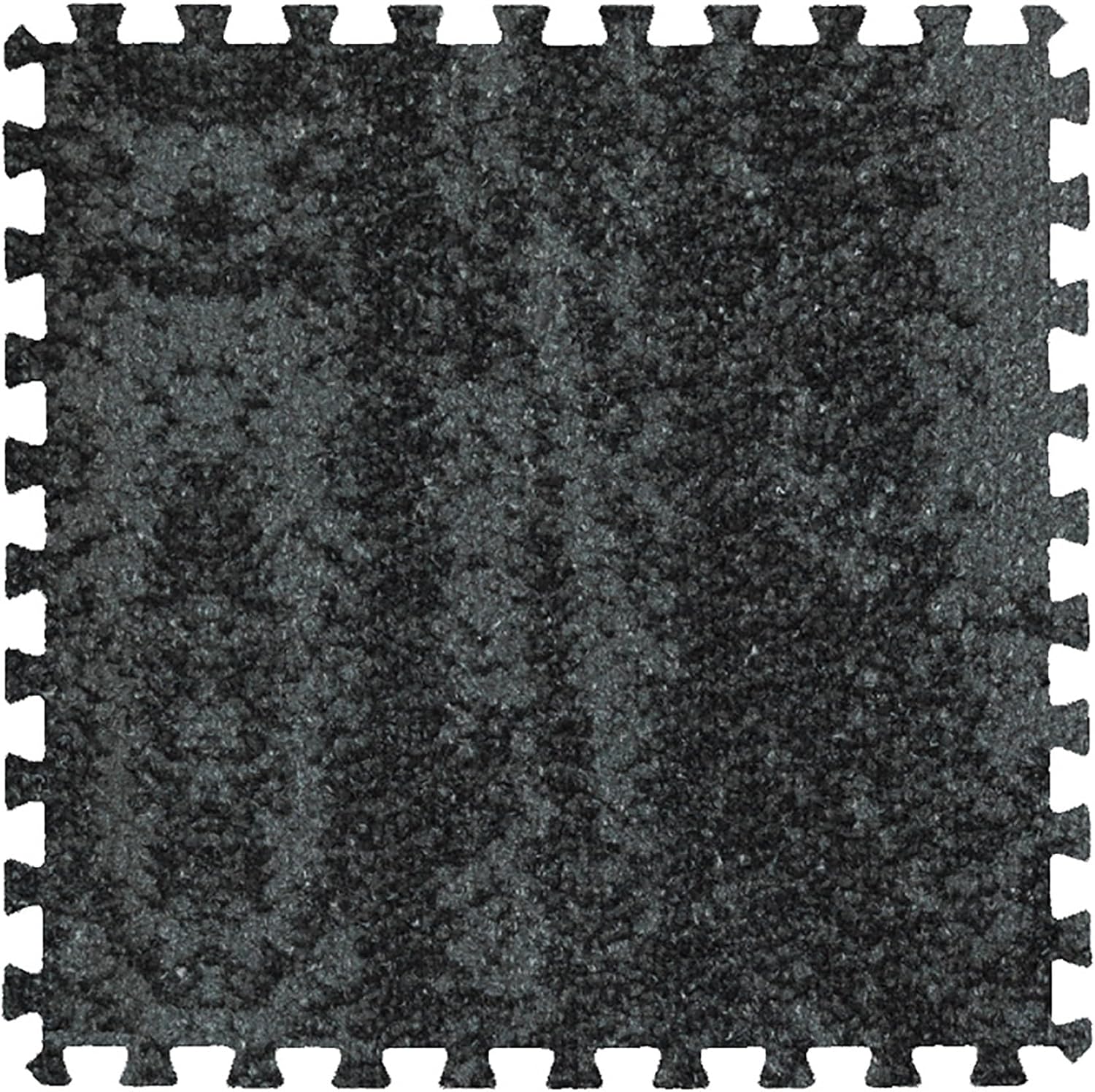 Gradient Color Shaggy Foam Mats - Soft Interlocking Carpet Tiles, Fluffy Protective Floor Rugs for Kids' Playroom, Bedroom & Home Decor (Color: Black)