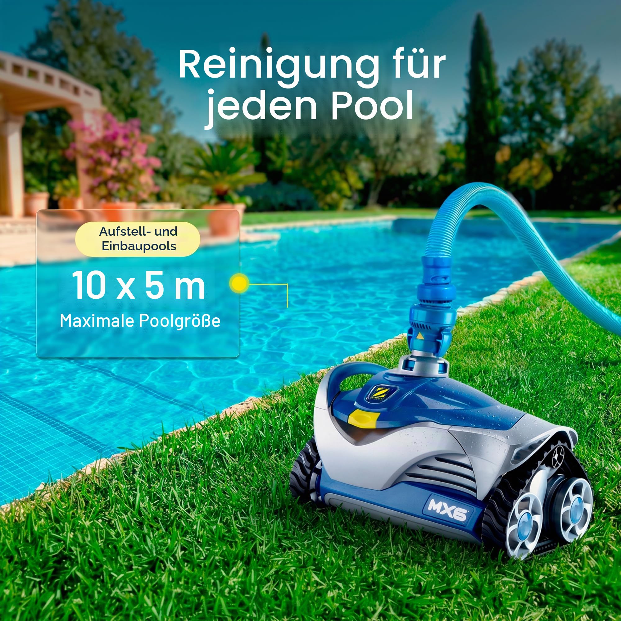 Zodiac MX6. Hydraulischer Poolsauger. Einbaupool bis 50m²
