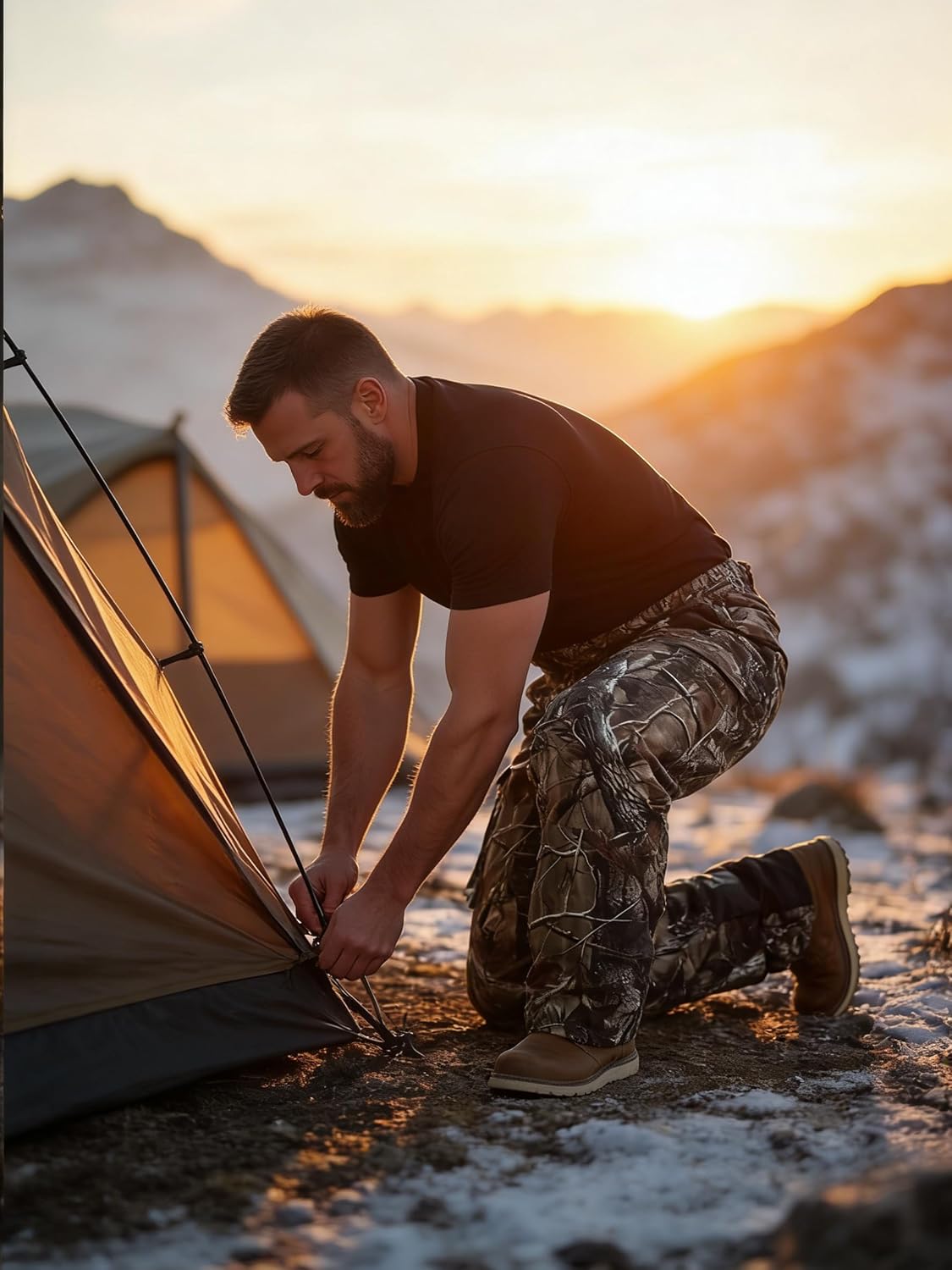 Krumba Mens Camo Hunting Pants: Winter Insulated Warmer Tactical Windproof Softshell Hiking Trouser - Image 6