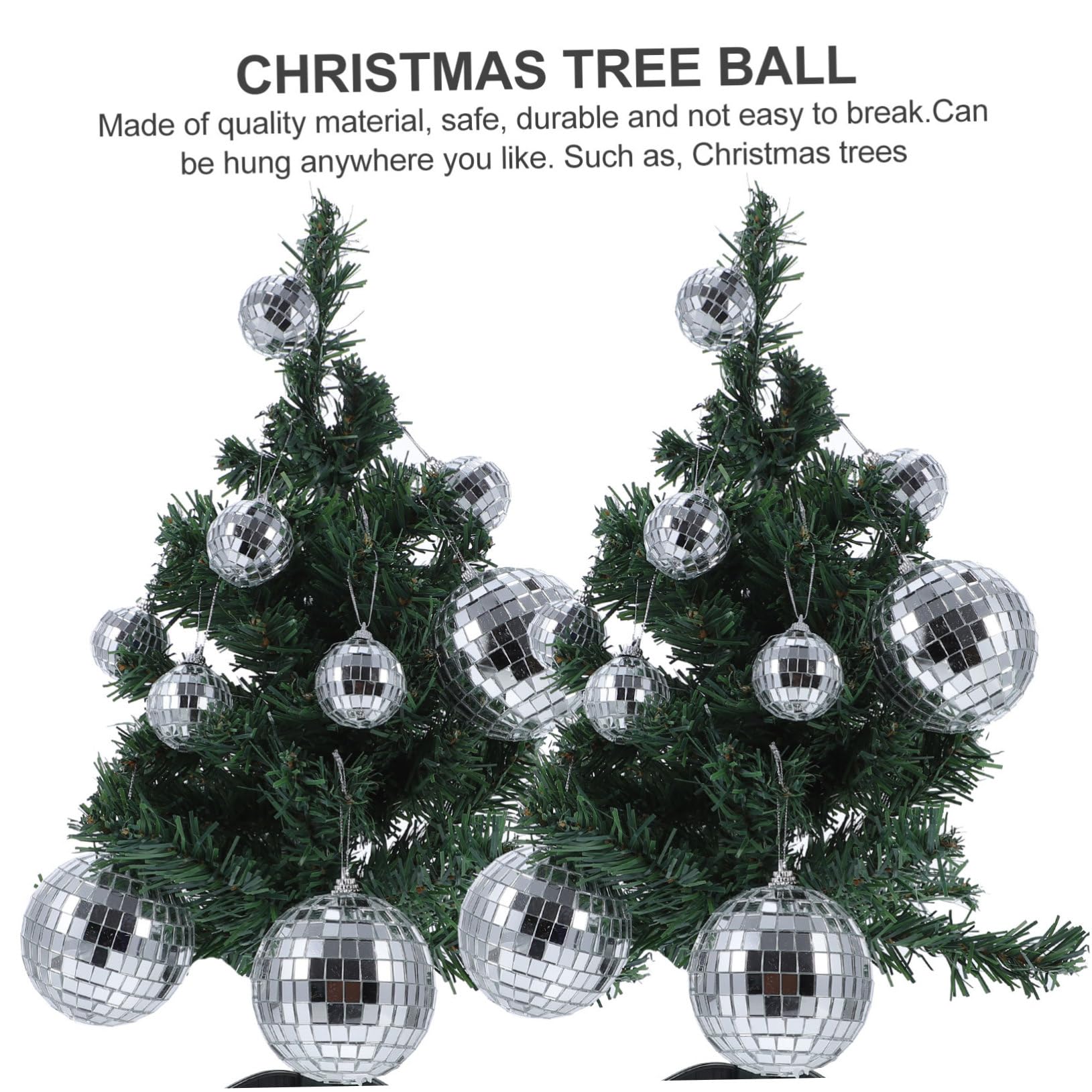 Alipis 24piezas Bola Decorativa de Espejos Plateadas para Colgar del Árbol de Navidad Adornos Colgantes para Árbol de Navidad Decoración Navideña