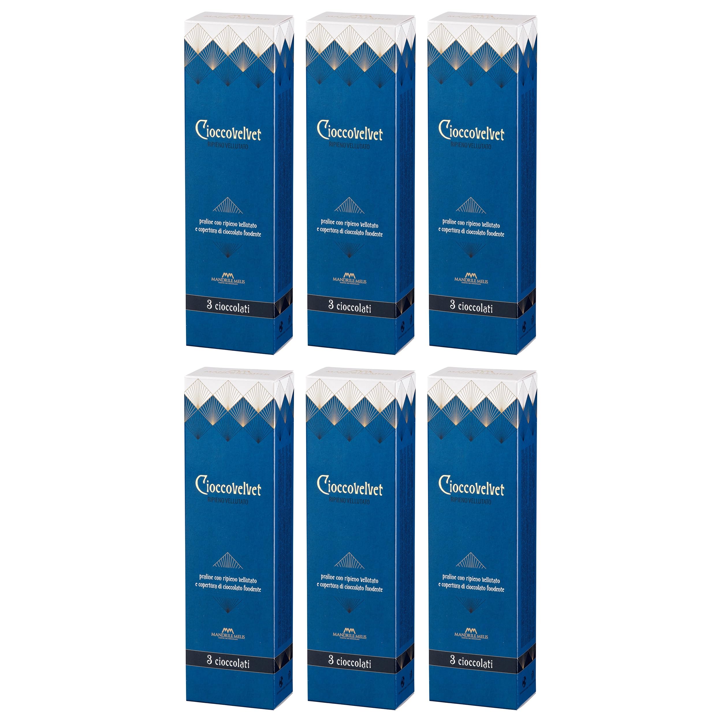 Mandrile Melis Cioccovelvet 3 Schokoladen aus Italien inkl. FeinWert E-Book (6 x 180 g)