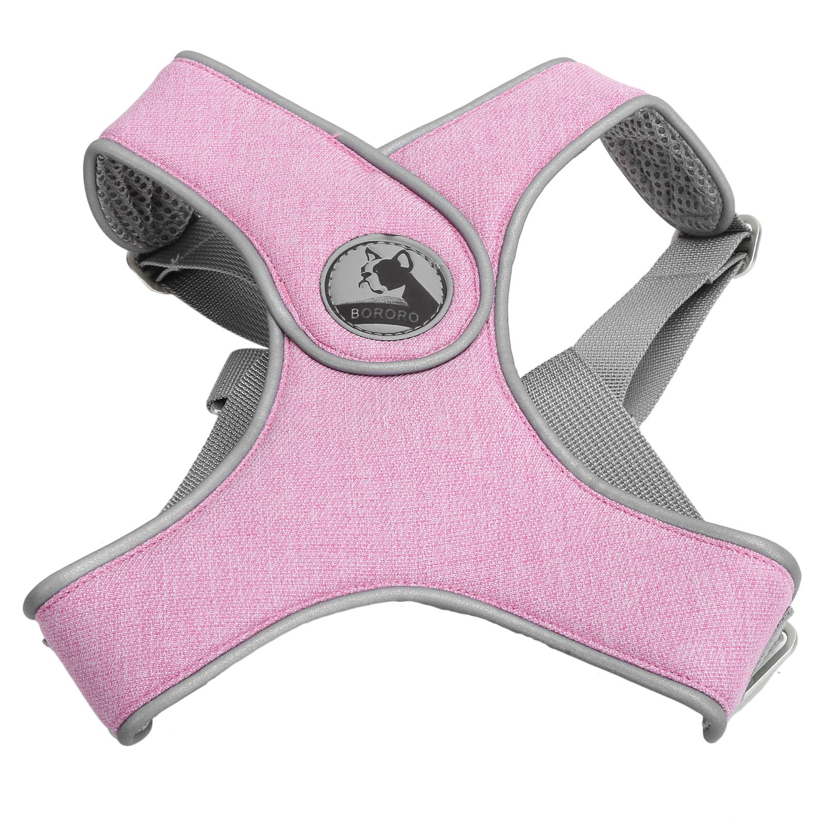 JOROBURO Dog Harness, Escape Proof Reflective Cat Walking Harness, Adjustable Soft Breathable Mesh Dog Vest Pet Chest Strap for Dogs Cats Outdoor Walking, Running,Training (Pink)