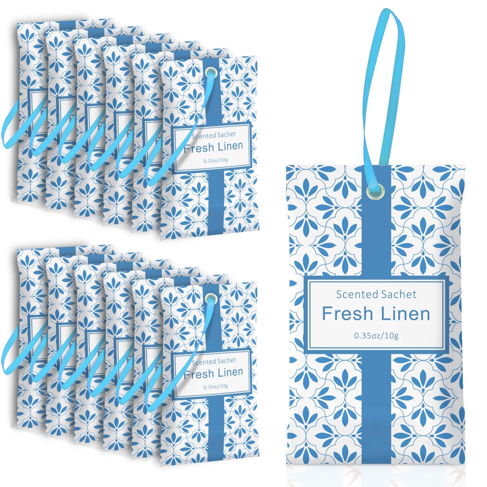 SCENTORINI Scented Sachets for Drawers and Closets, Linen Scent 14 Pack