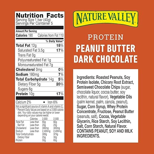 Miniatura 4 de Barras de proteínas masticables sabor mantequilla de maní y chocolate negro de Nature Valley