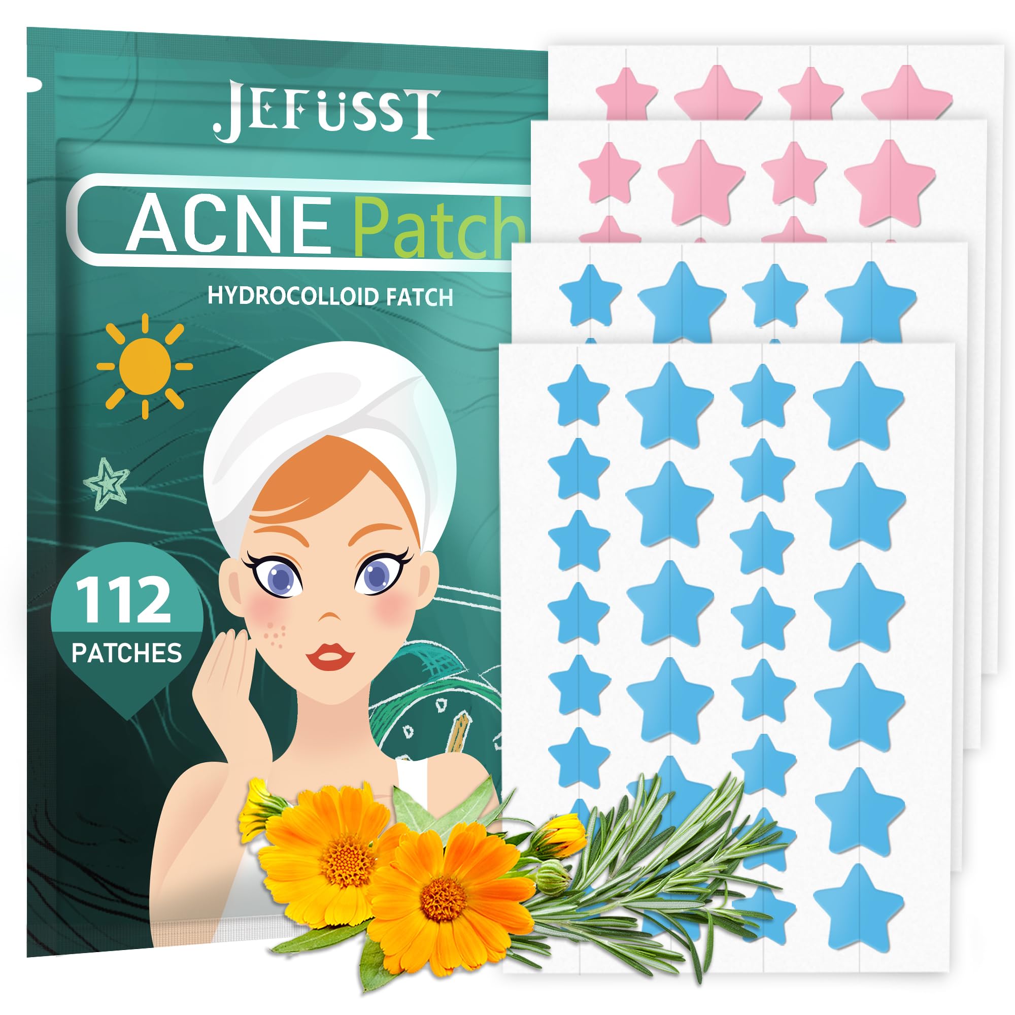Star Acne Patches 112 Counts Pimple Patch Pimple Patches for Face Pimple Patches Stars Hydrocolloid Acne Patches Cute