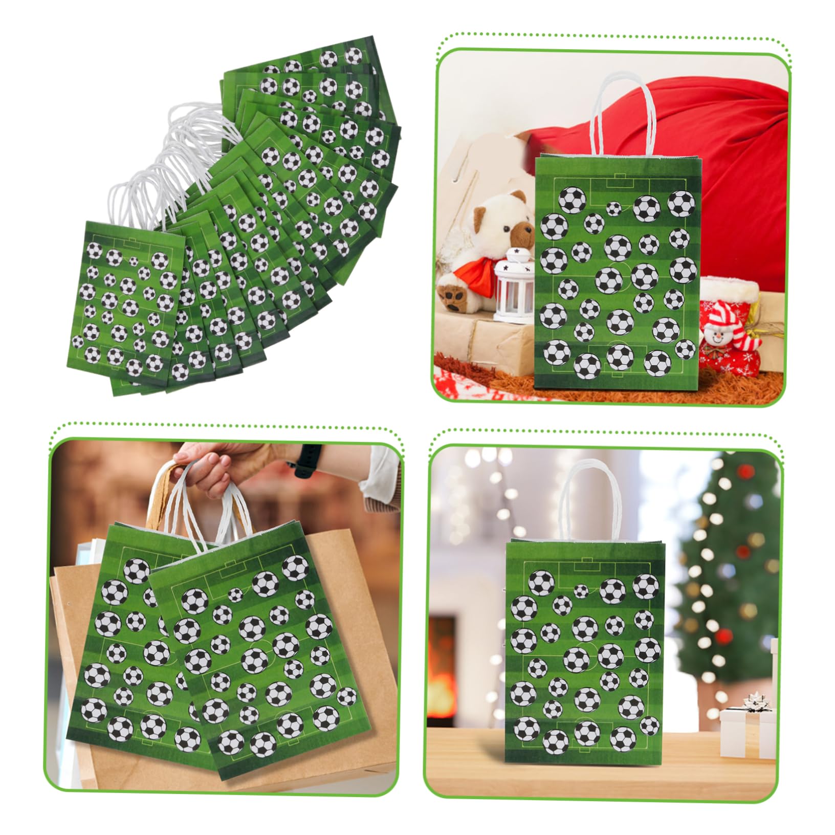 Durony Fußball-Geschenktüten, 16 Stück – 22x16x8 Cm, Papier, Für Party-Goodies & Dekoration